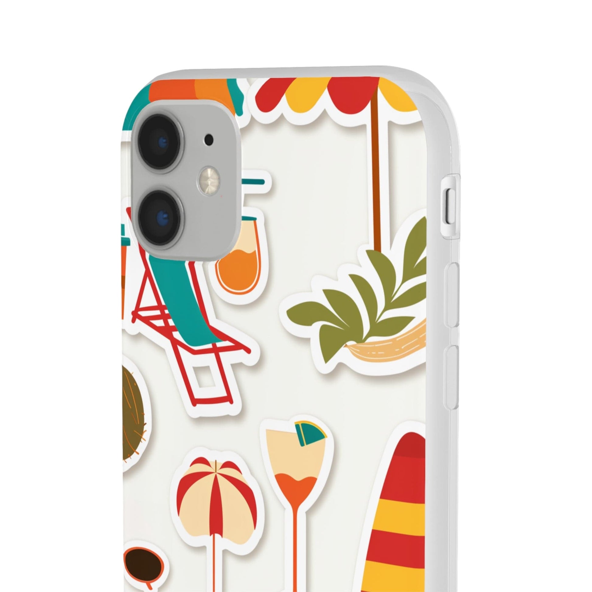 Printify Phone Case Clip Art Summer Vibes 3 Flexi Cases