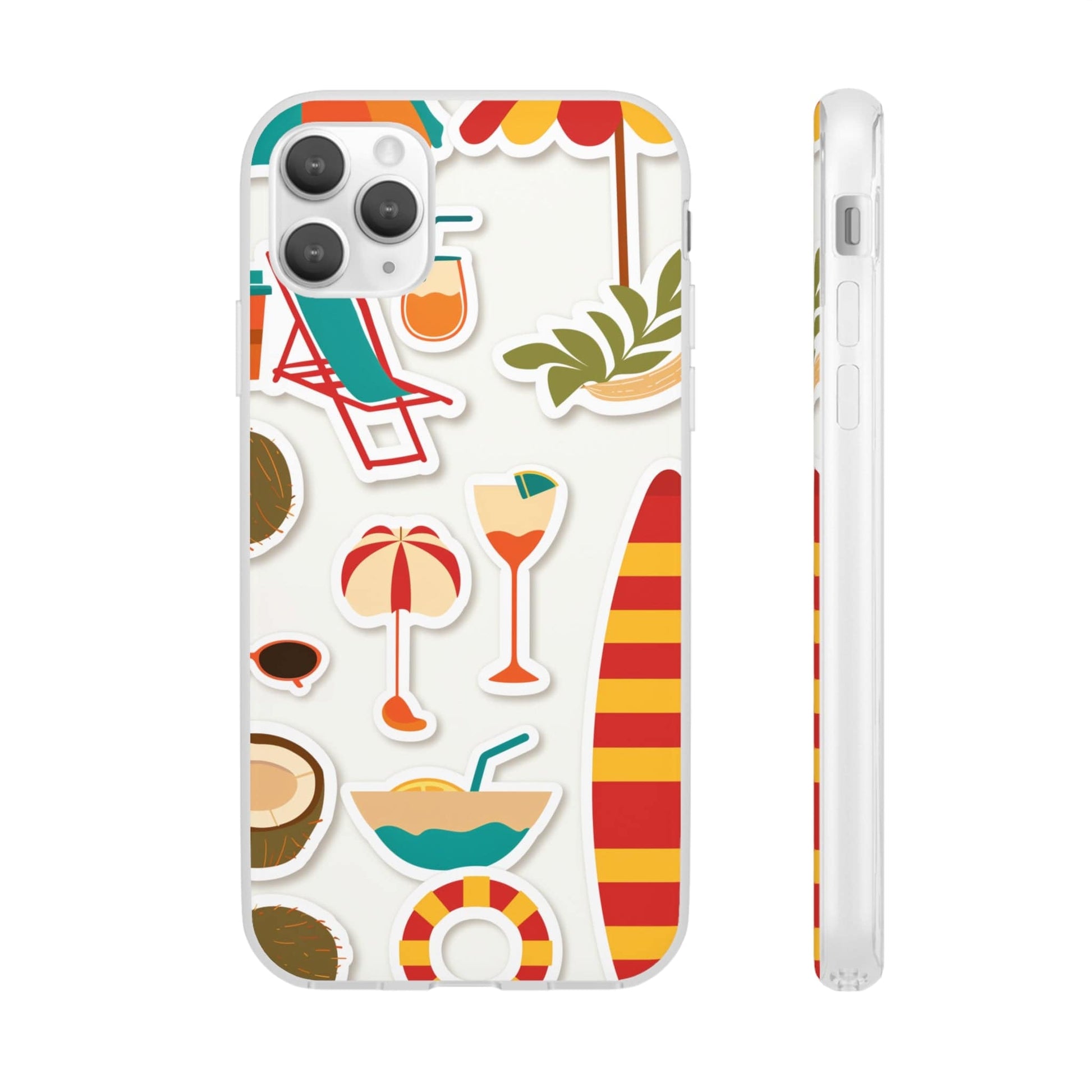 Printify Phone Case Clip Art Summer Vibes 3 Flexi Cases