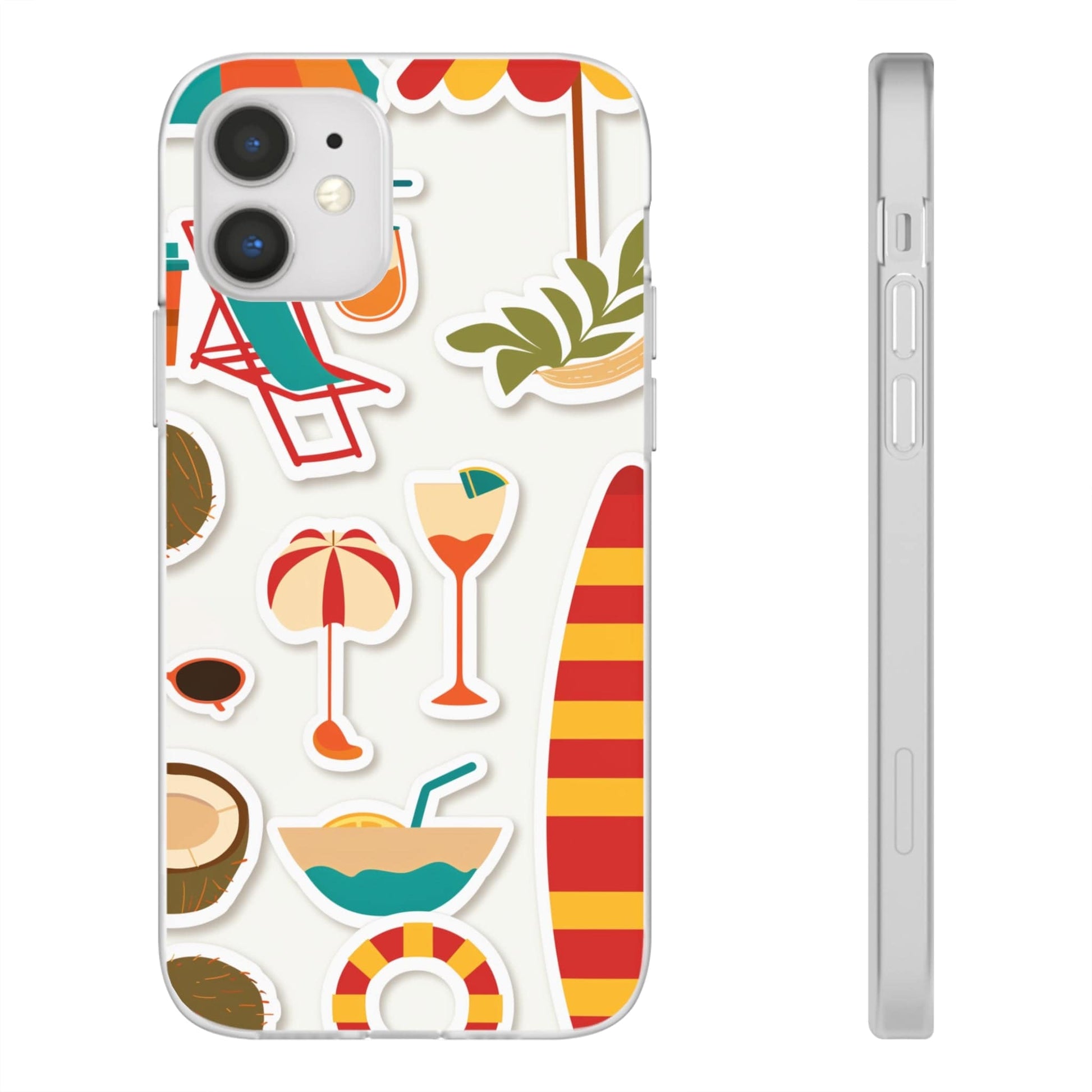 Printify Phone Case Clip Art Summer Vibes 3 Flexi Cases