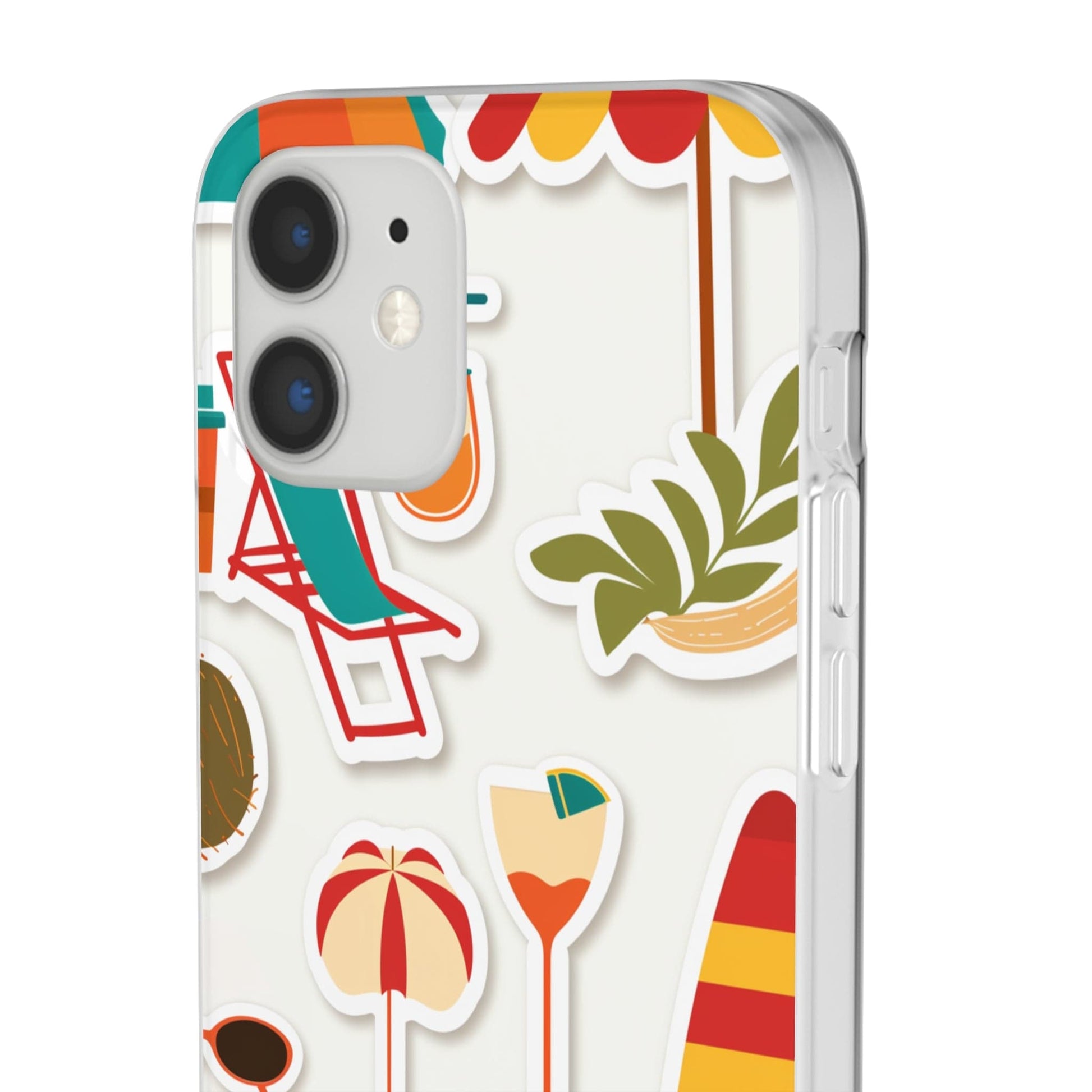 Printify Phone Case Clip Art Summer Vibes 3 Flexi Cases