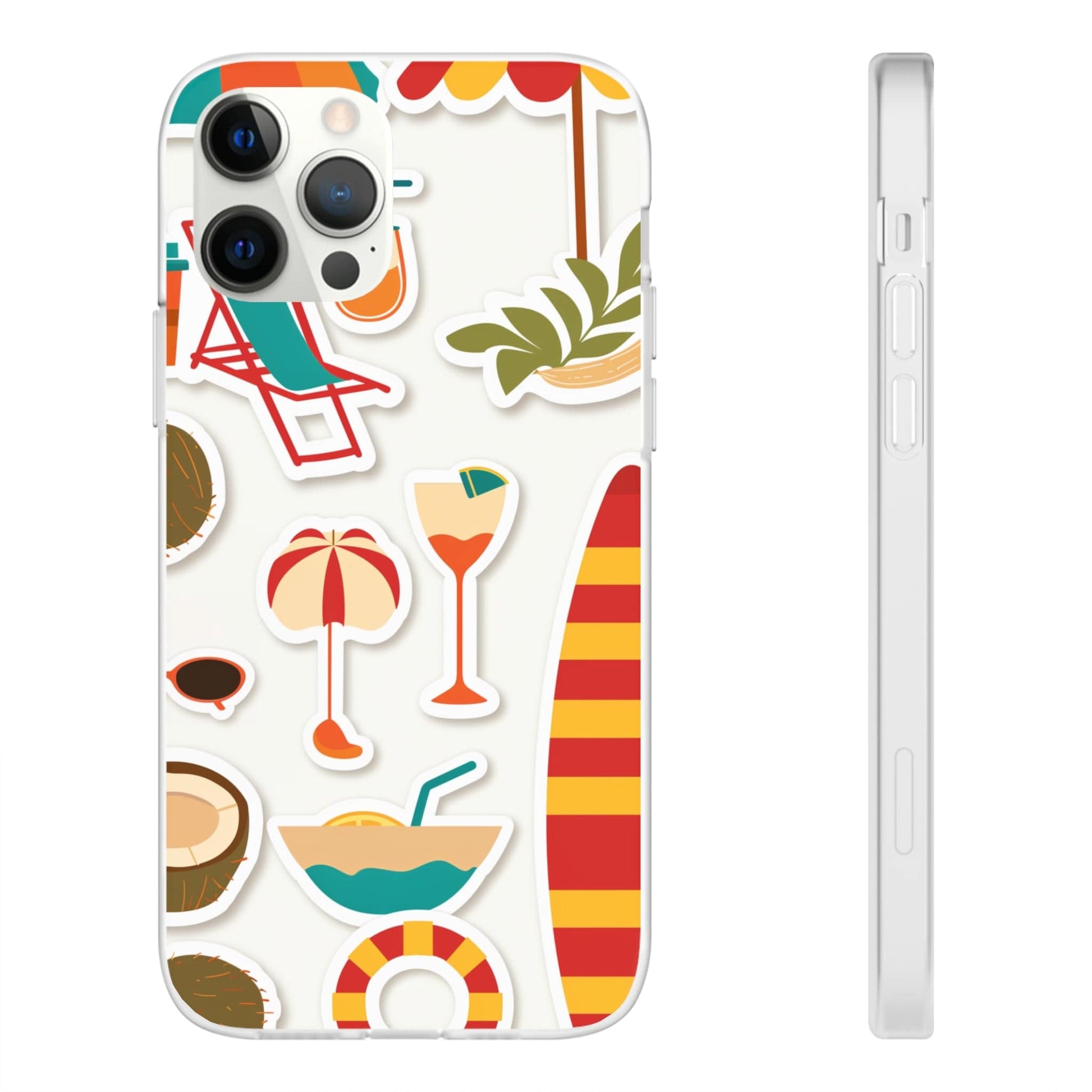 Printify Phone Case Clip Art Summer Vibes 3 Flexi Cases