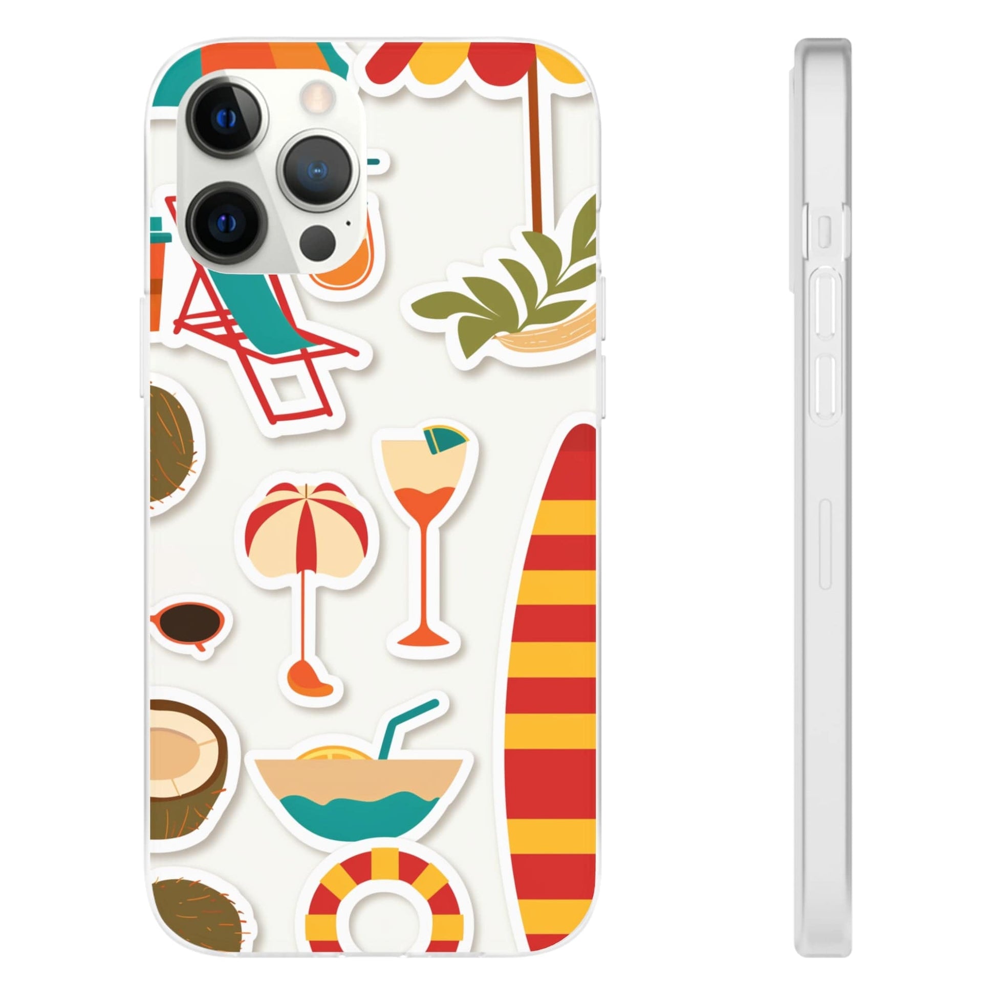 Printify Phone Case Clip Art Summer Vibes 3 Flexi Cases