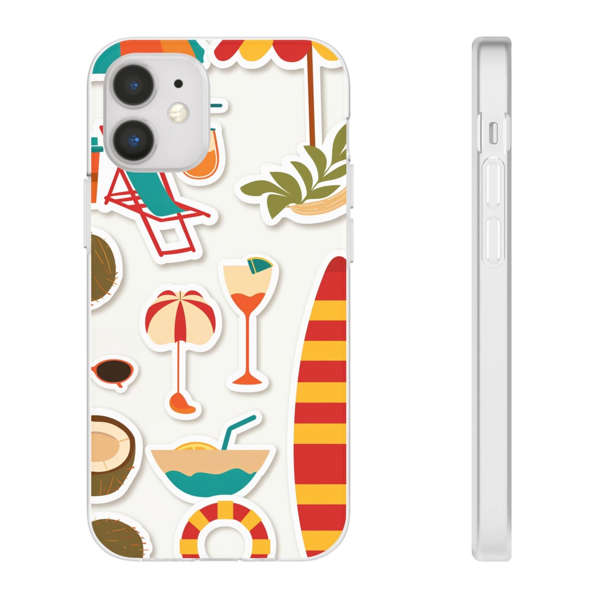 Printify Phone Case Clip Art Summer Vibes 3 Flexi Cases