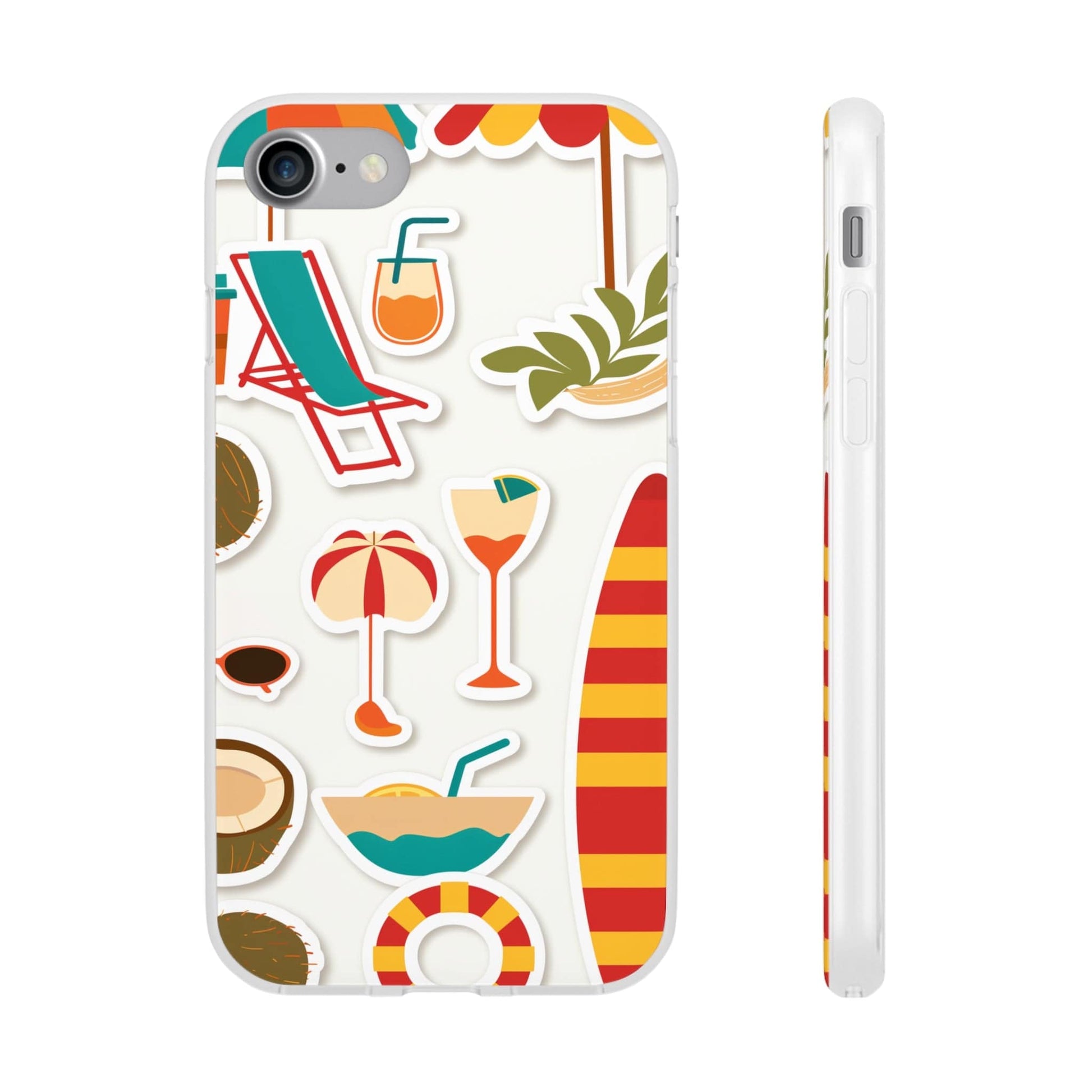 Printify Phone Case Clip Art Summer Vibes 3 Flexi Cases
