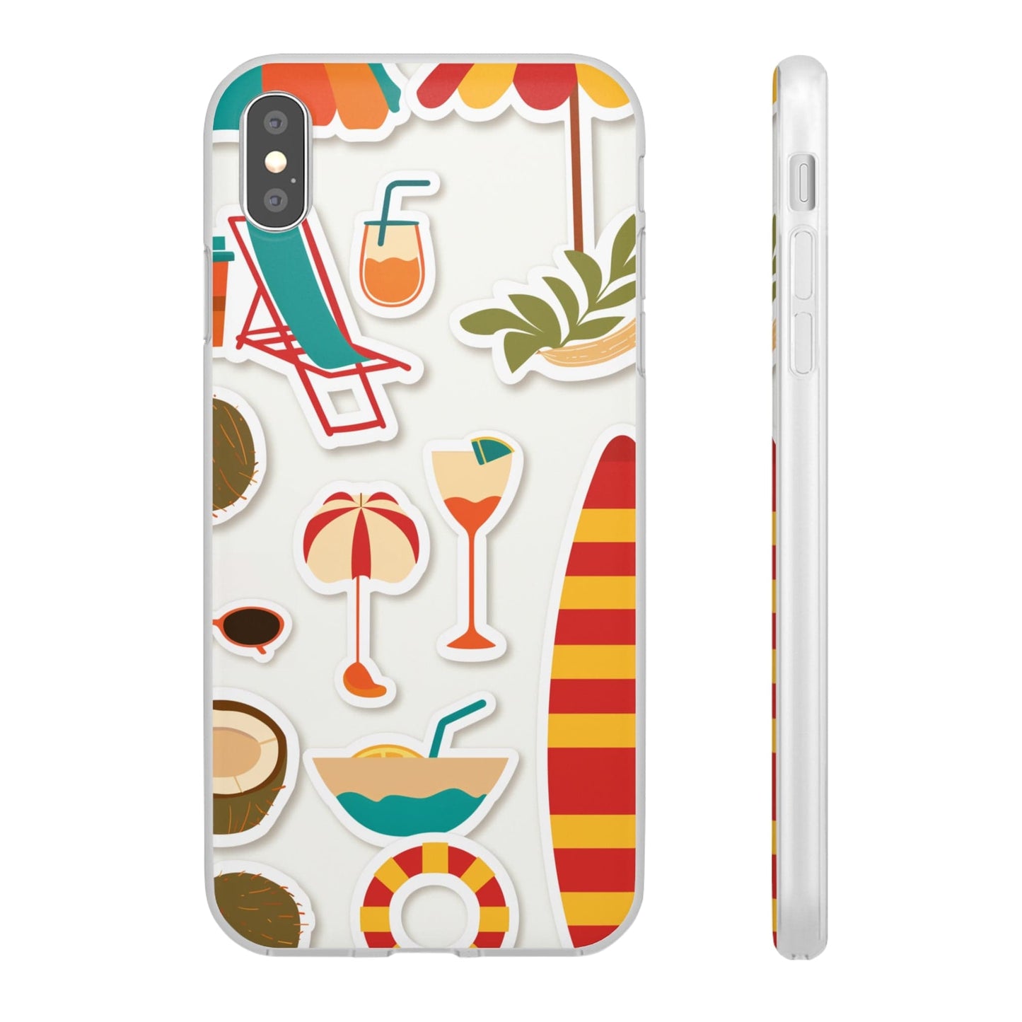 Printify Phone Case Clip Art Summer Vibes 3 Flexi Cases