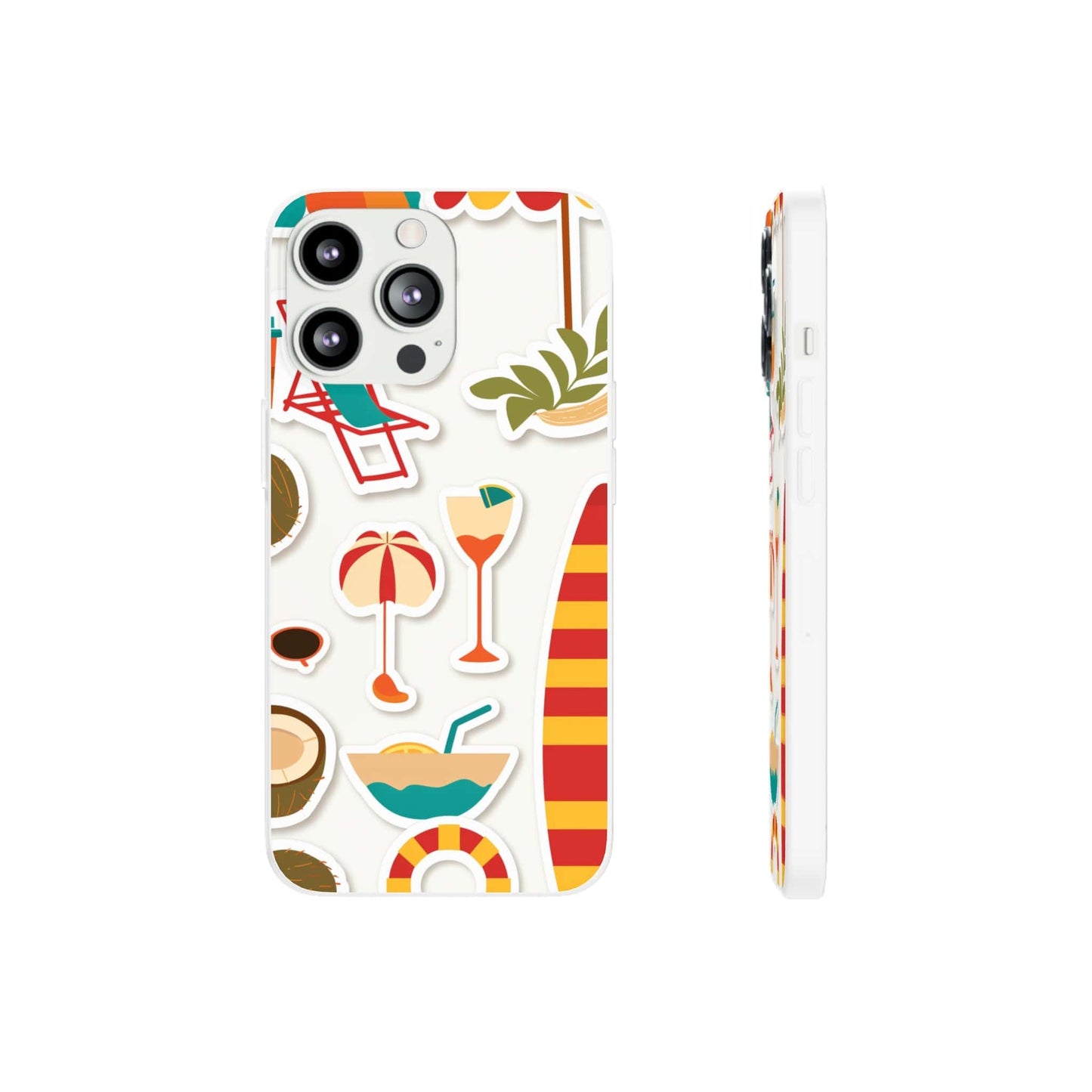 Printify Phone Case Clip Art Summer Vibes 3 Flexi Cases