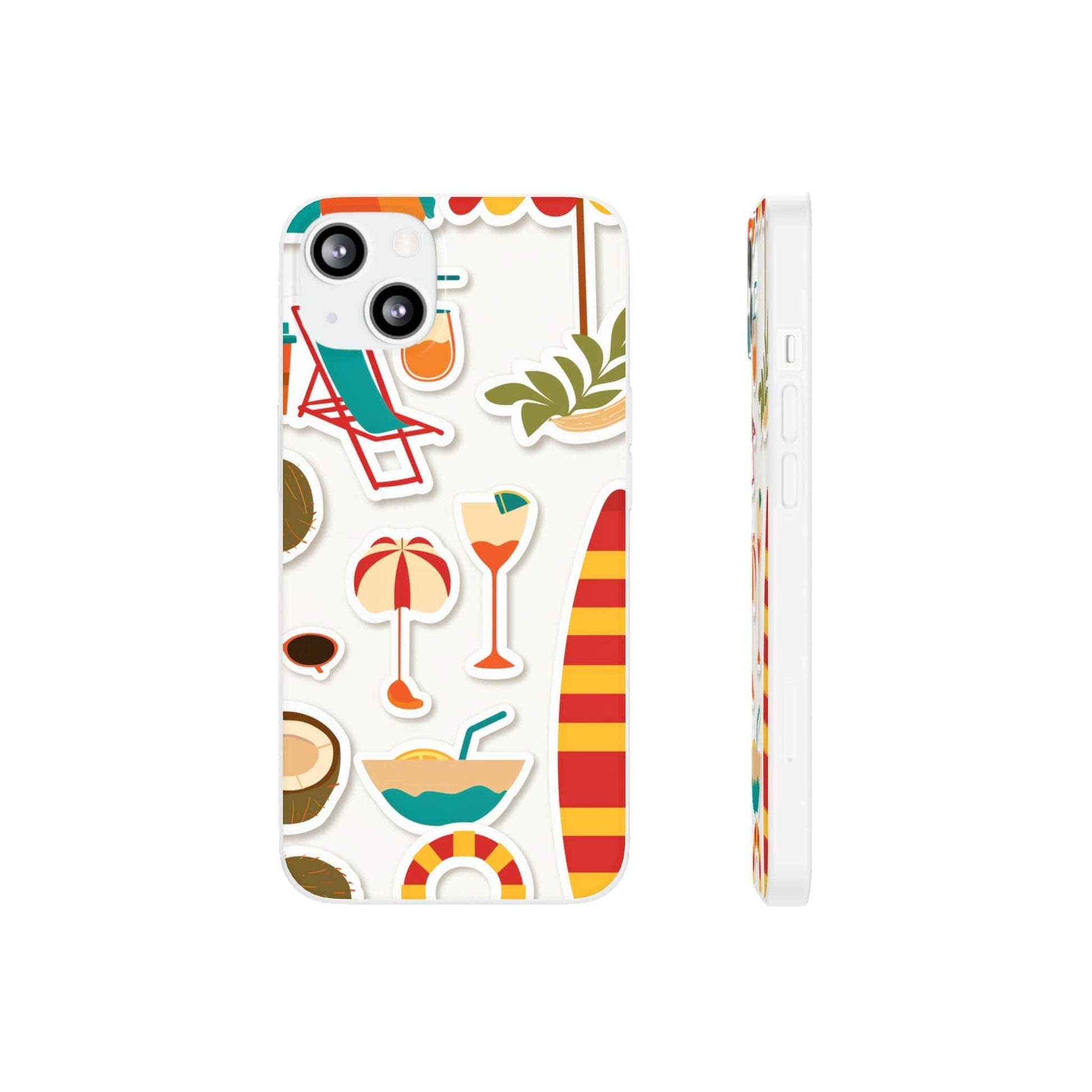 Printify Phone Case Clip Art Summer Vibes 3 Flexi Cases