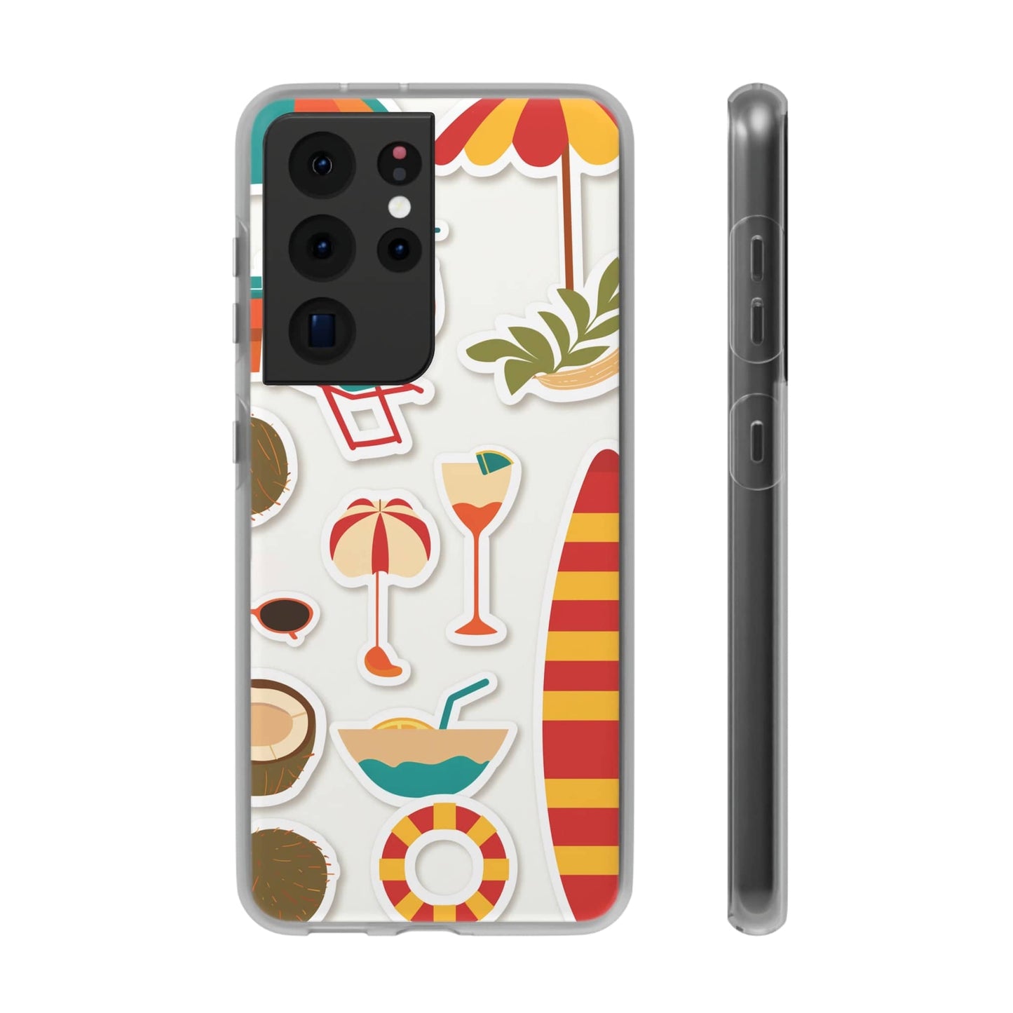 Printify Phone Case Clip Art Summer Vibes 3 Flexi Cases