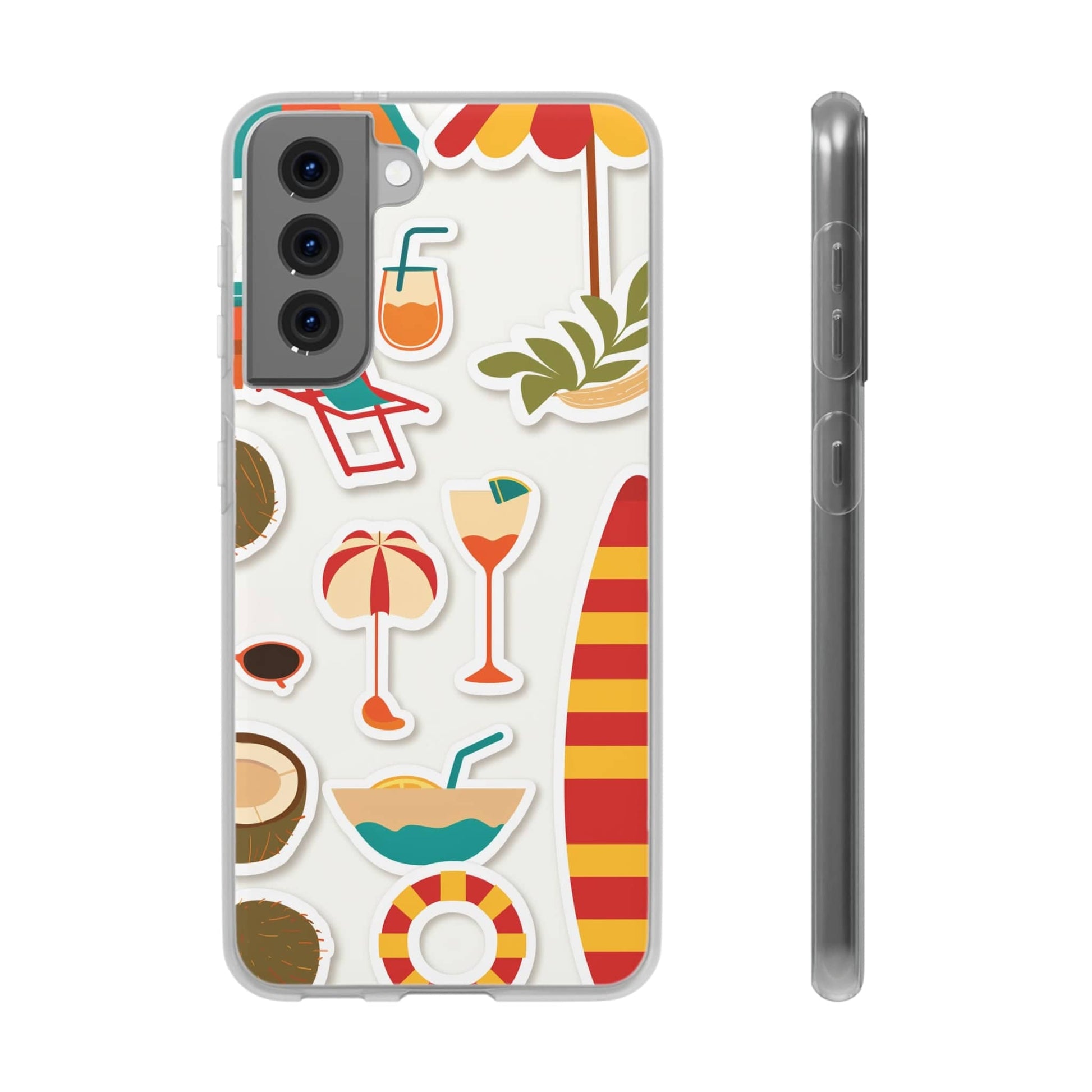 Printify Phone Case Clip Art Summer Vibes 3 Flexi Cases