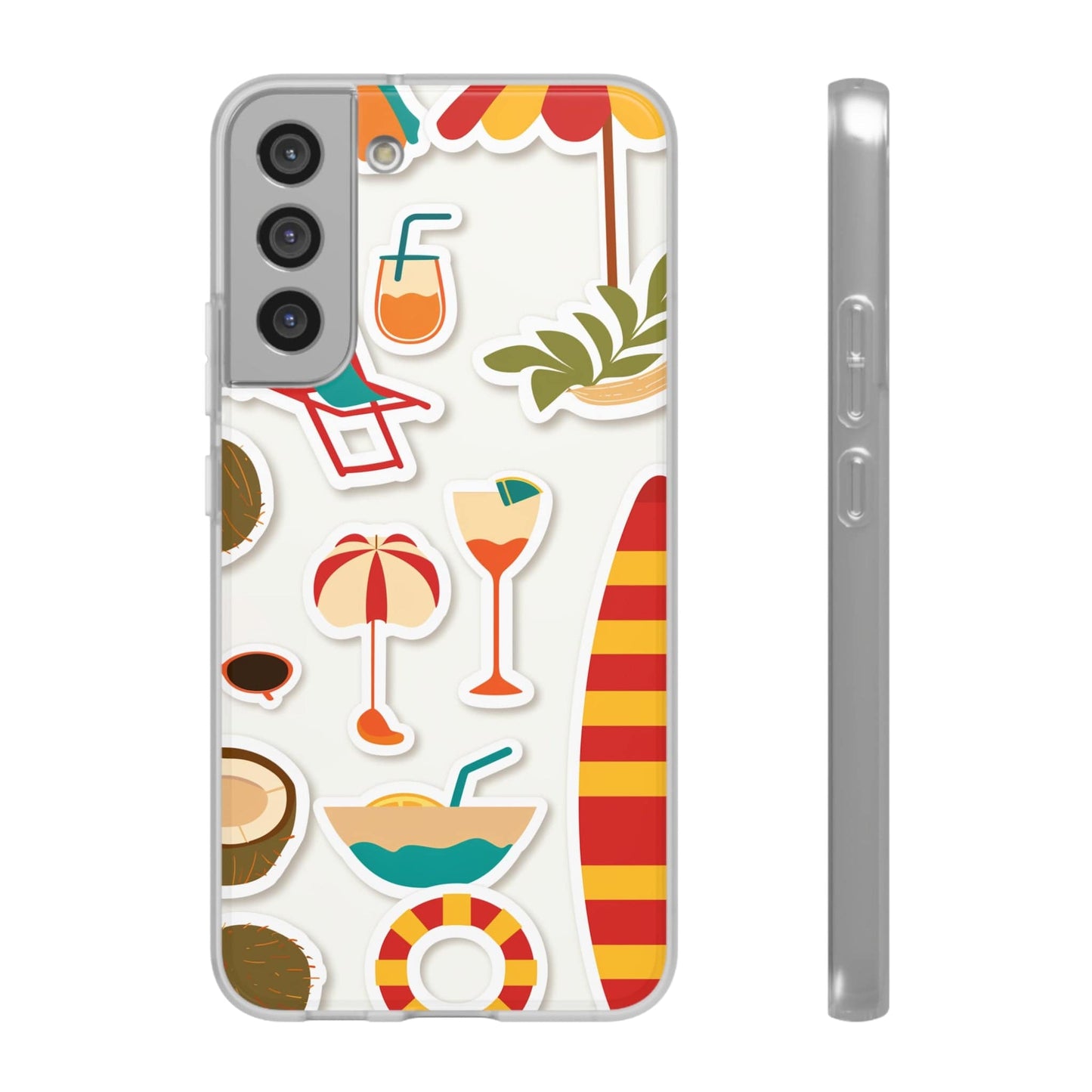 Printify Phone Case Clip Art Summer Vibes 3 Flexi Cases