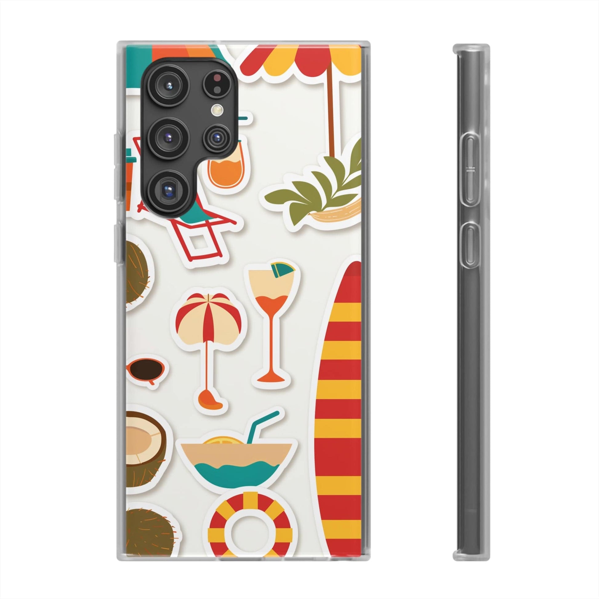 Printify Phone Case Clip Art Summer Vibes 3 Flexi Cases