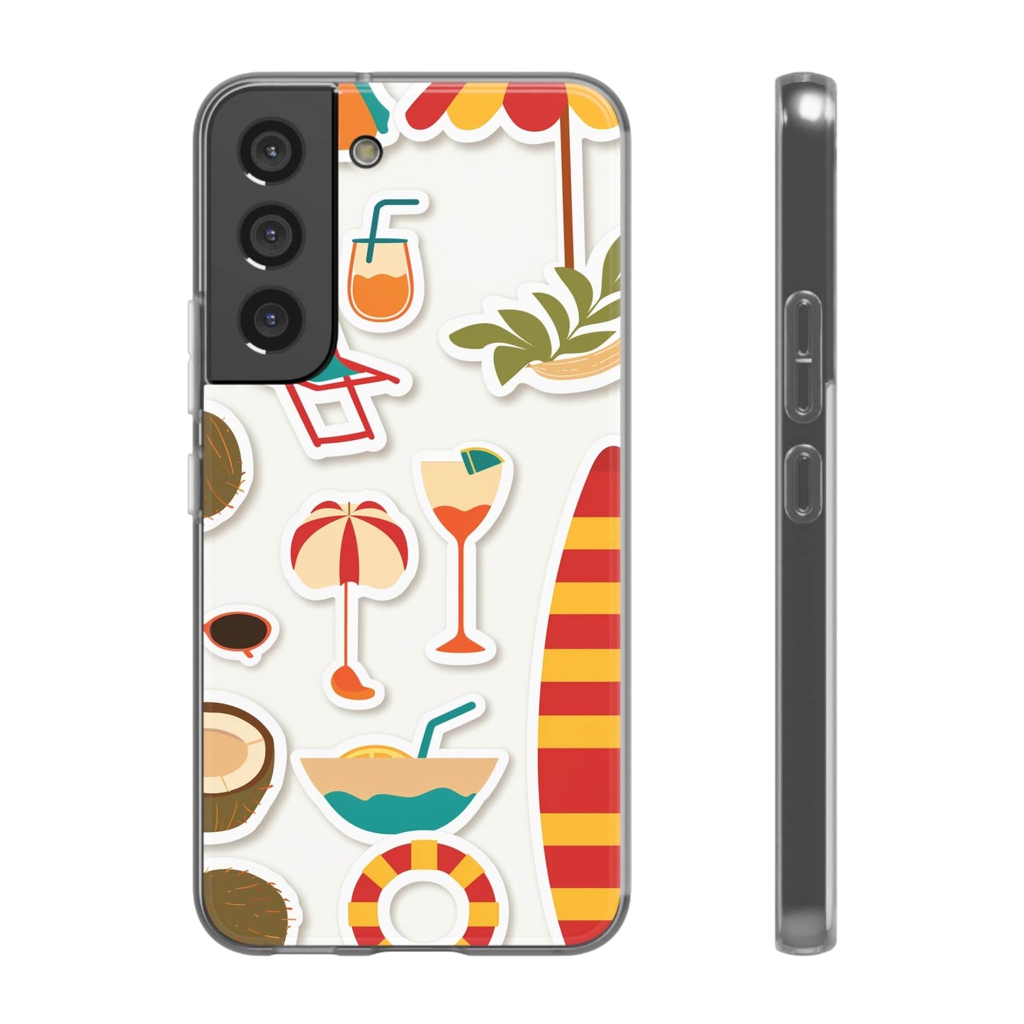 Printify Phone Case Clip Art Summer Vibes 3 Flexi Cases