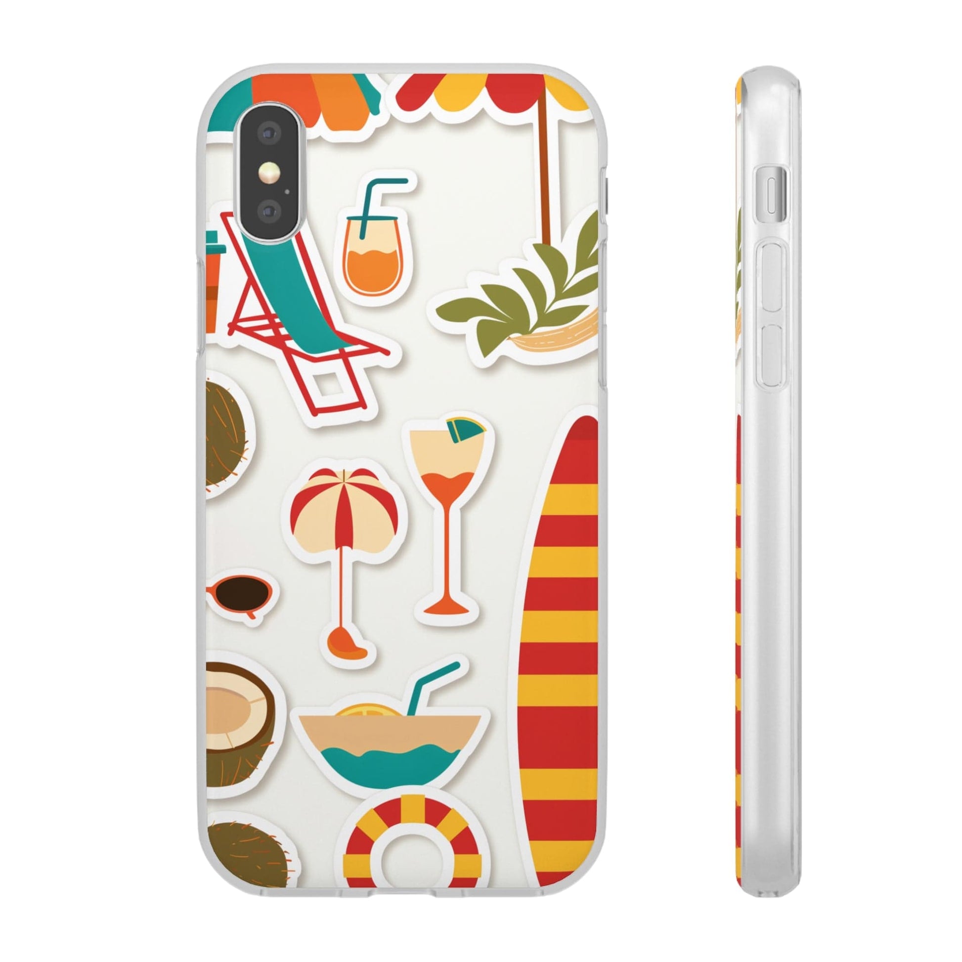 Printify Phone Case Clip Art Summer Vibes 3 Flexi Cases