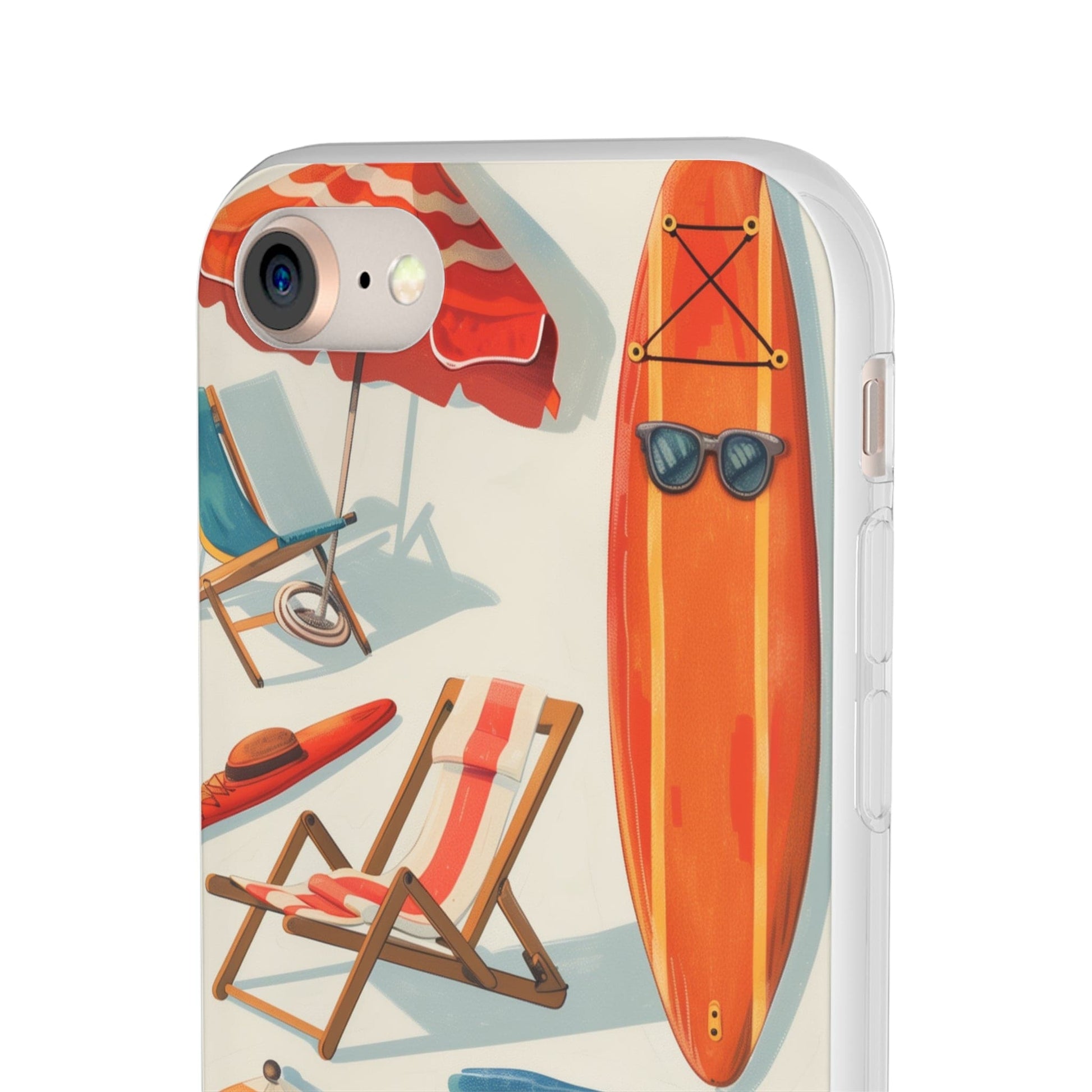 Printify Phone Case Clip Art Summer Vibes Flexi Cases