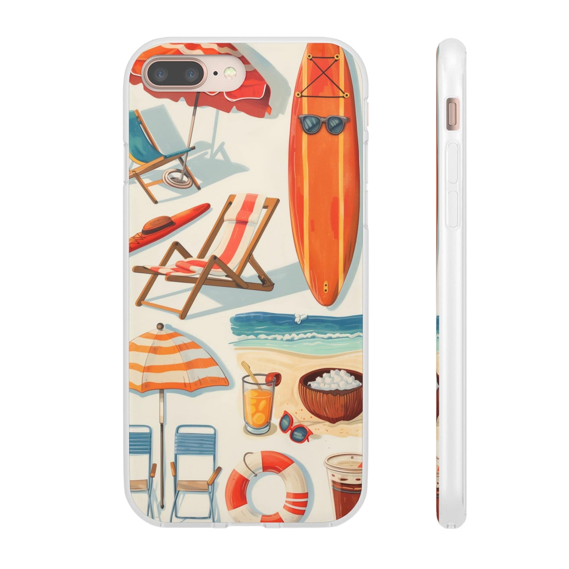 Printify Phone Case Clip Art Summer Vibes Flexi Cases