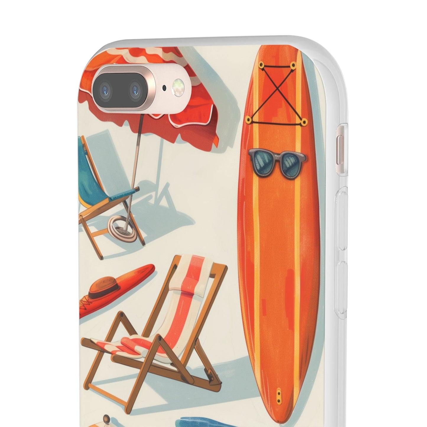 Printify Phone Case Clip Art Summer Vibes Flexi Cases