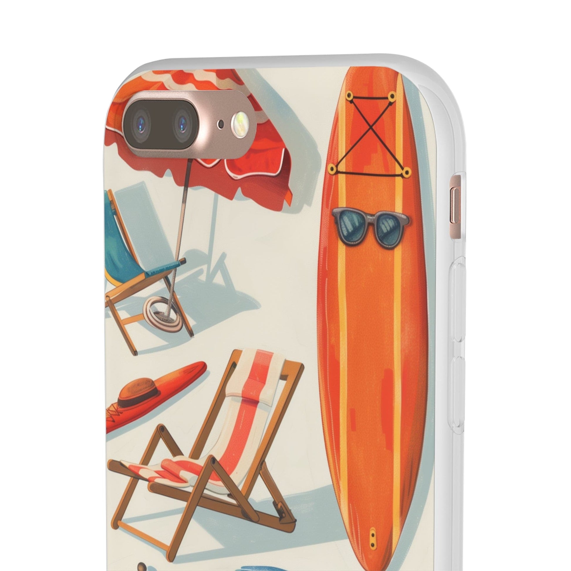 Printify Phone Case Clip Art Summer Vibes Flexi Cases