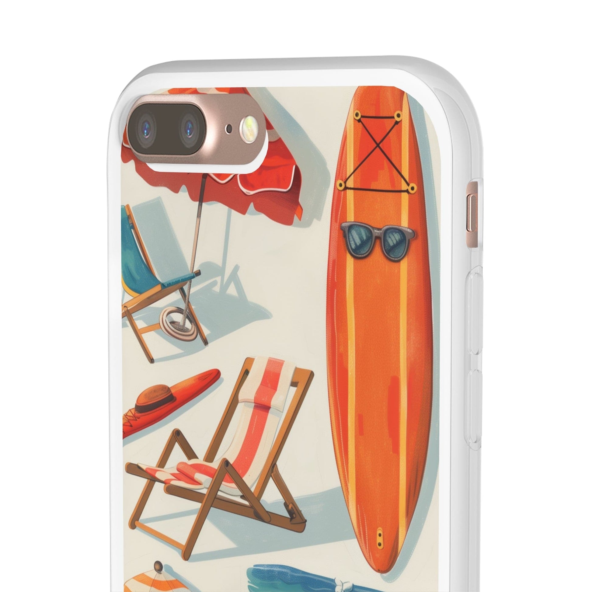 Printify Phone Case Clip Art Summer Vibes Flexi Cases