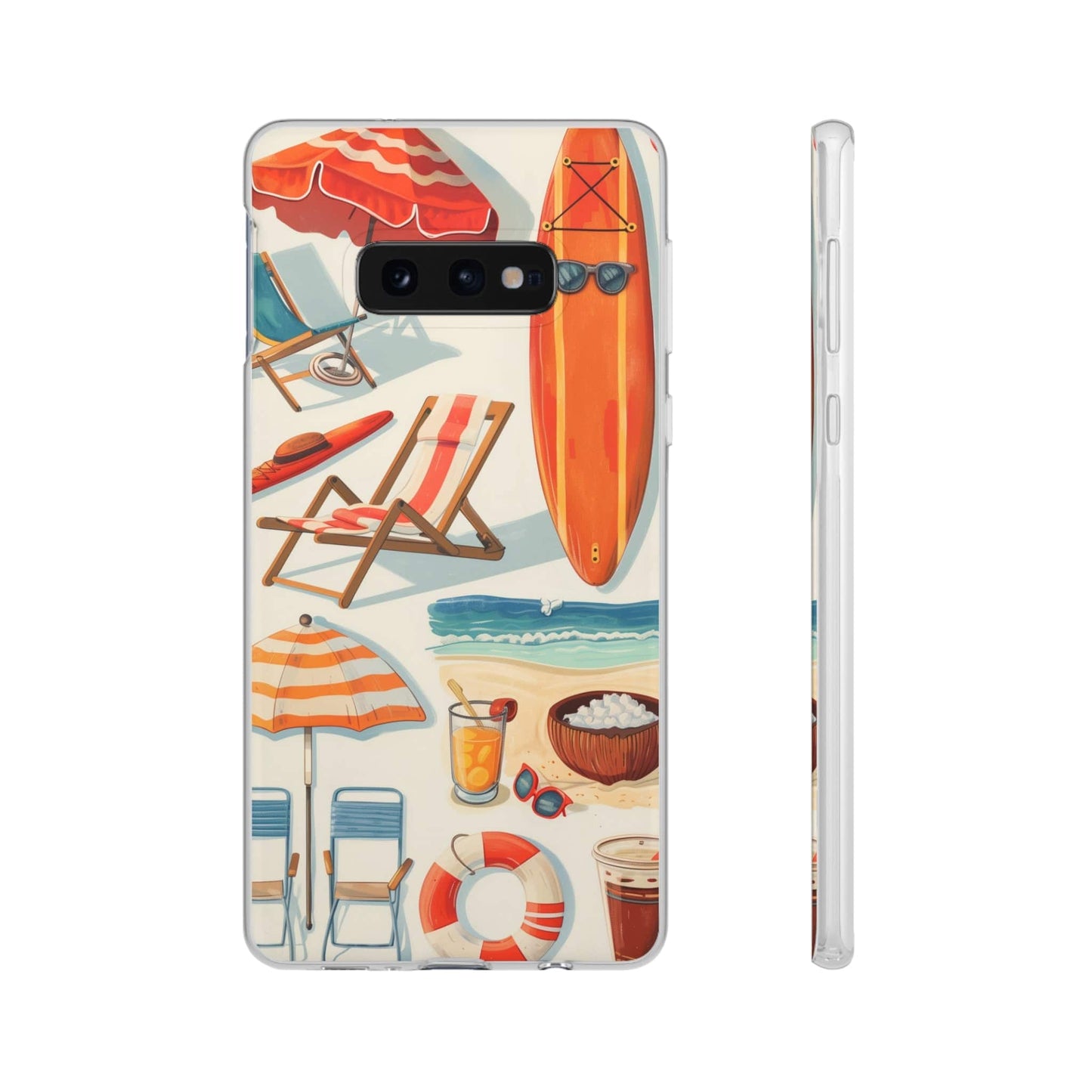 Printify Phone Case Clip Art Summer Vibes Flexi Cases