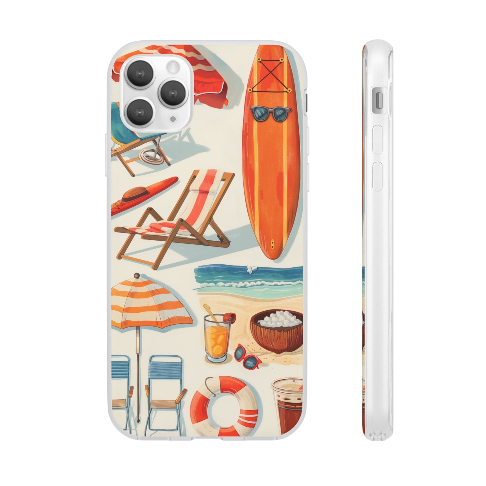 Printify Phone Case Clip Art Summer Vibes Flexi Cases