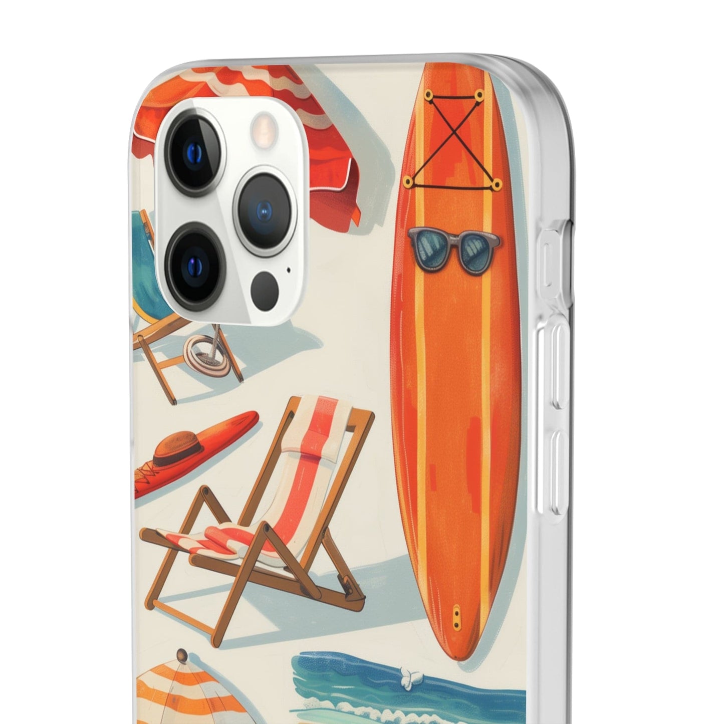Printify Phone Case Clip Art Summer Vibes Flexi Cases