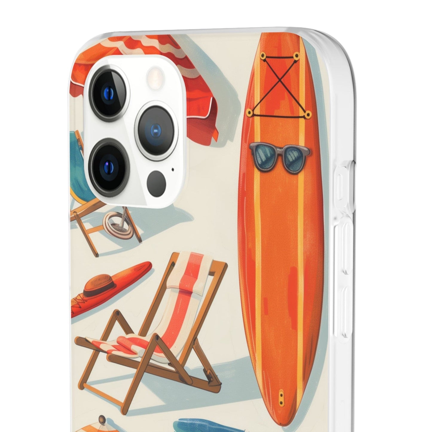 Printify Phone Case Clip Art Summer Vibes Flexi Cases