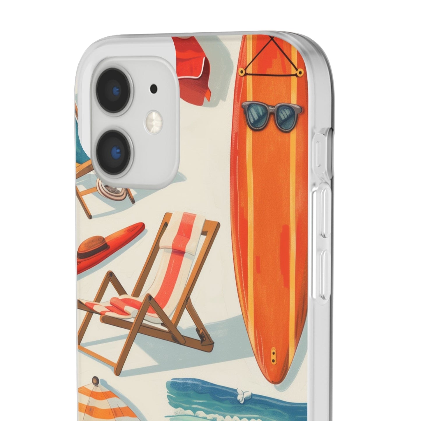 Printify Phone Case Clip Art Summer Vibes Flexi Cases