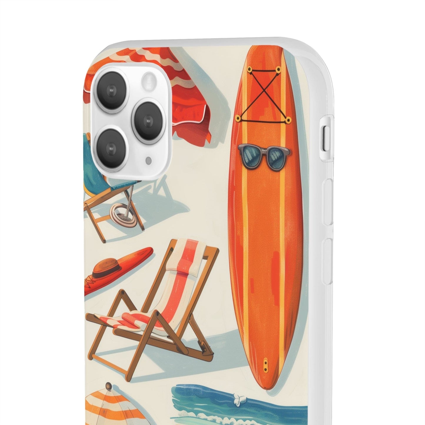 Printify Phone Case Clip Art Summer Vibes Flexi Cases