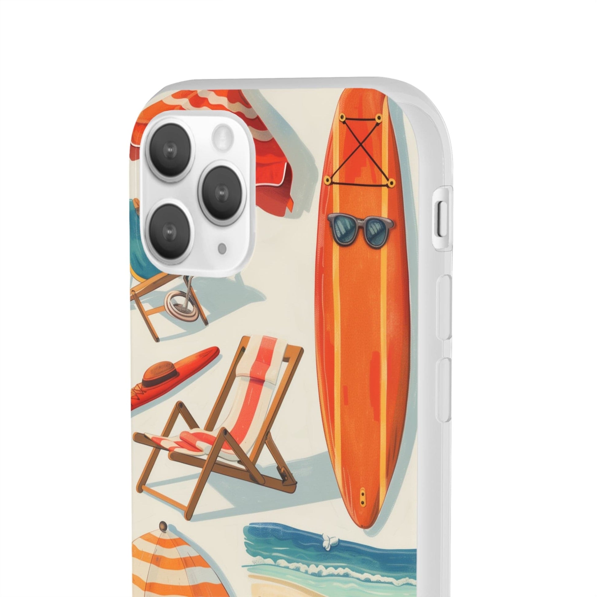 Printify Phone Case Clip Art Summer Vibes Flexi Cases