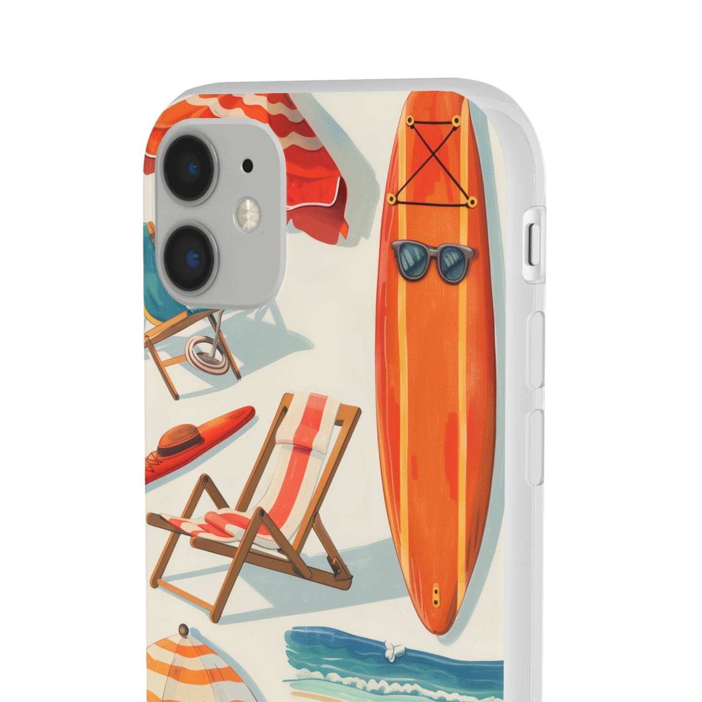 Printify Phone Case Clip Art Summer Vibes Flexi Cases