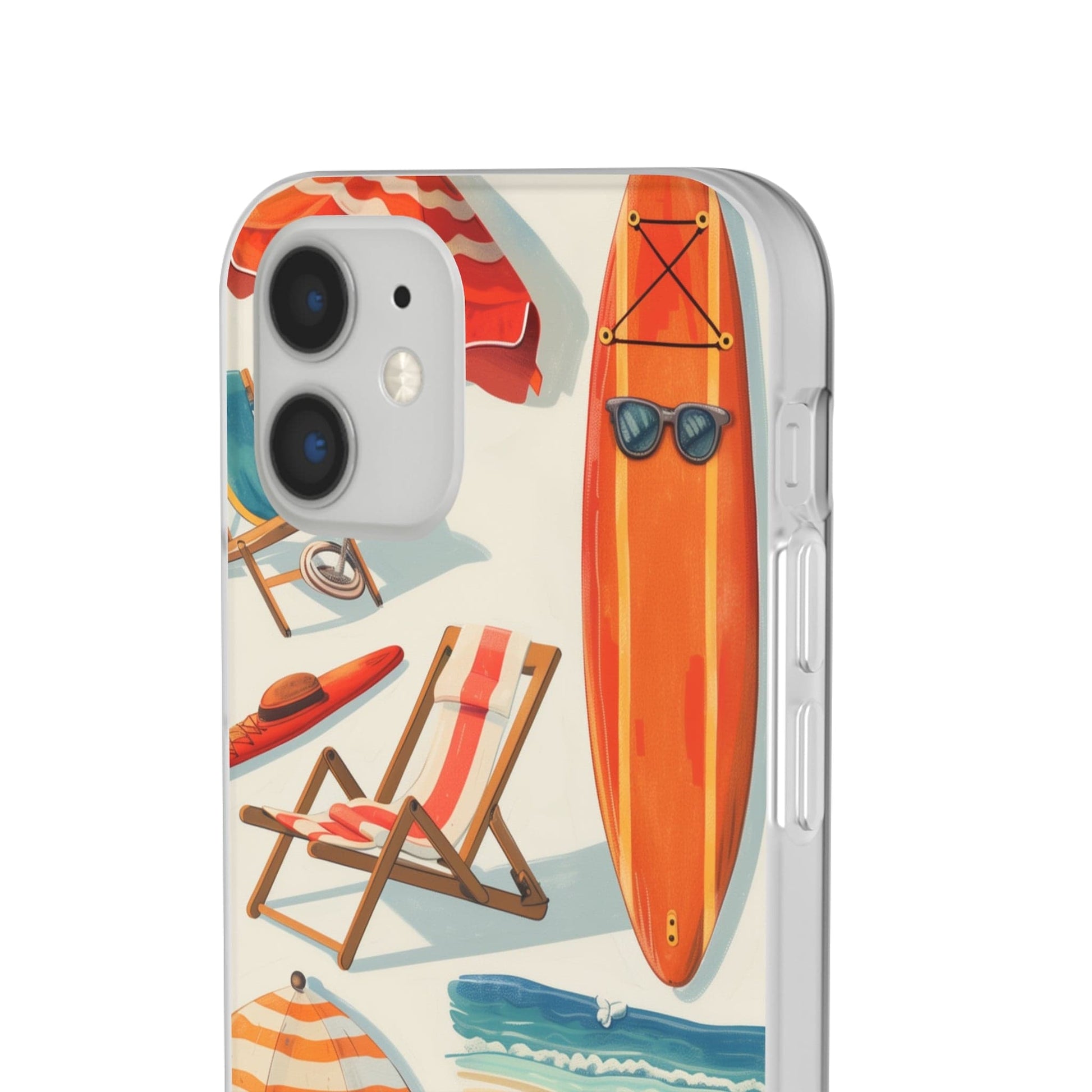 Printify Phone Case Clip Art Summer Vibes Flexi Cases