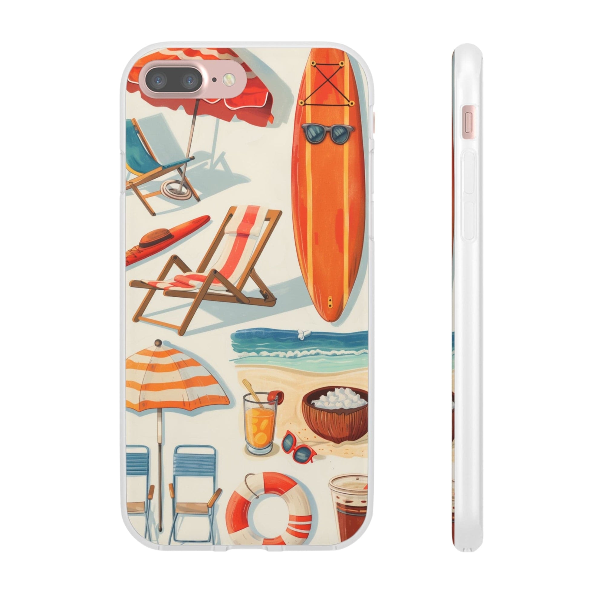 Printify Phone Case Clip Art Summer Vibes Flexi Cases