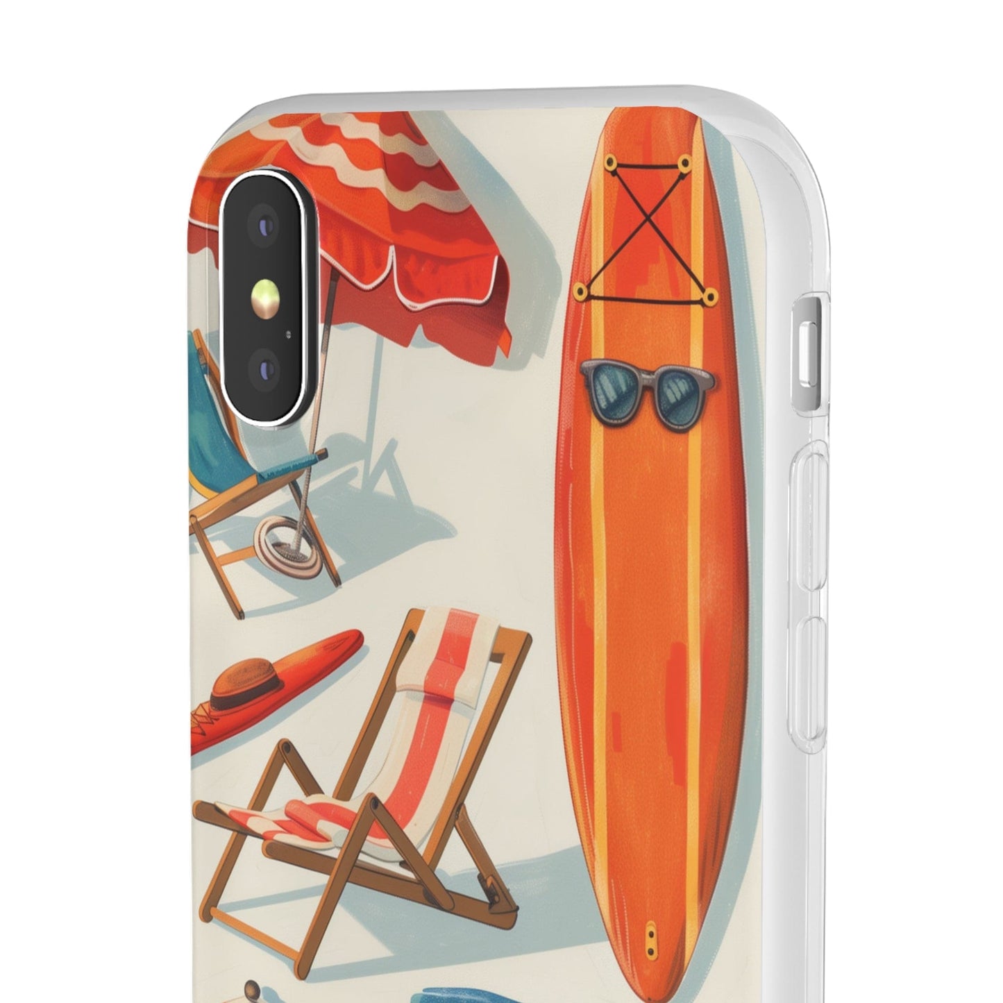 Printify Phone Case Clip Art Summer Vibes Flexi Cases