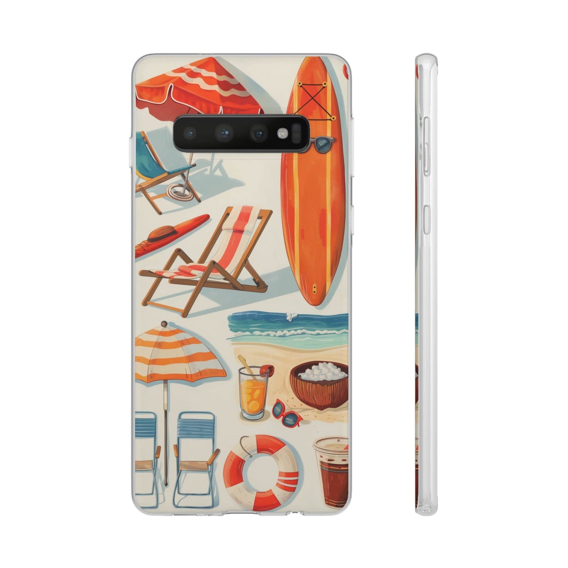 Printify Phone Case Clip Art Summer Vibes Flexi Cases