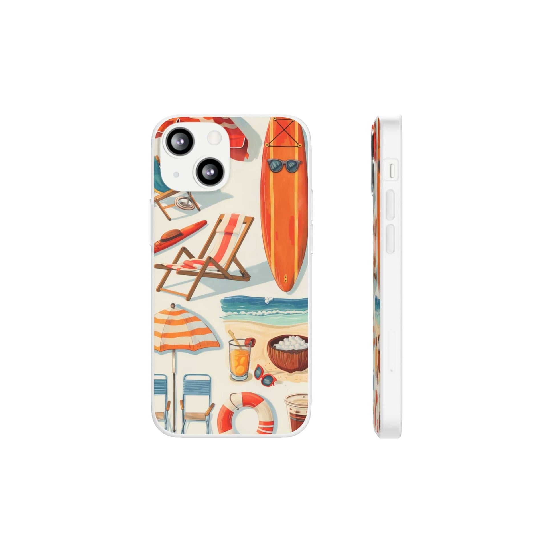 Printify Phone Case Clip Art Summer Vibes Flexi Cases