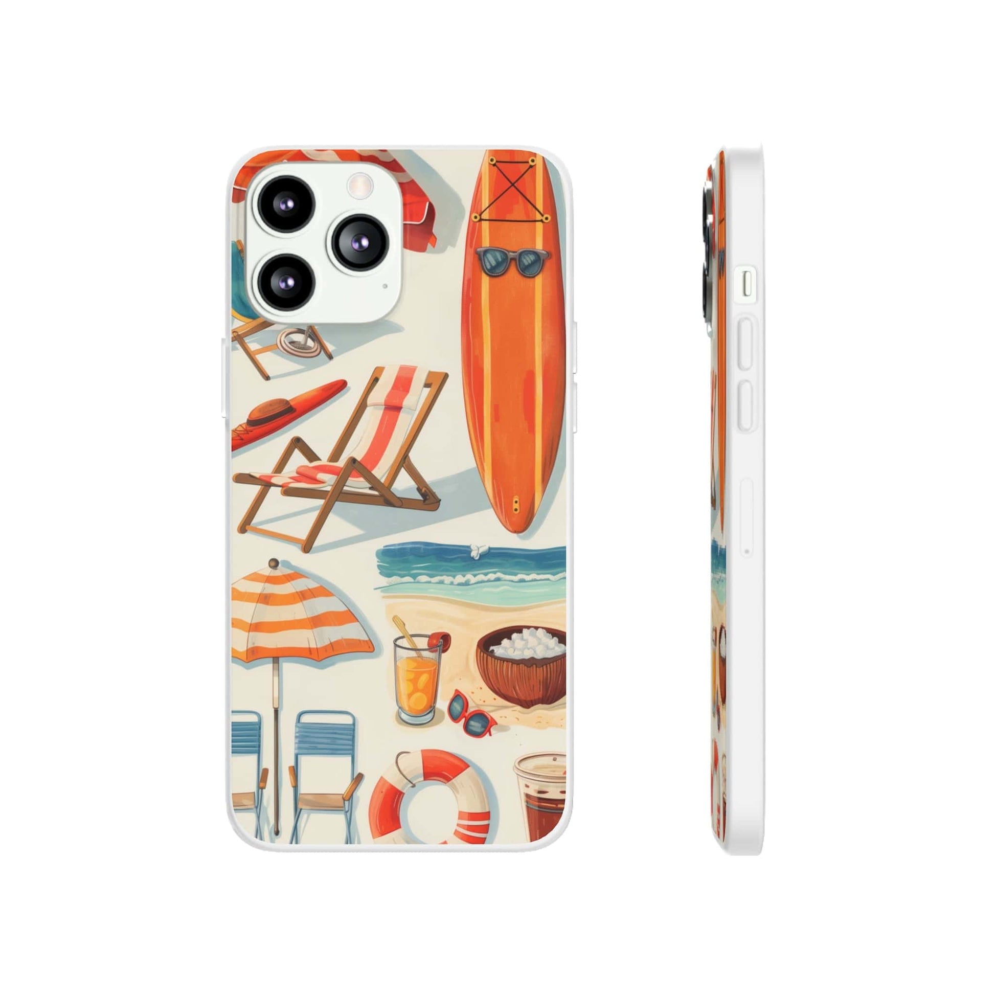 Printify Phone Case Clip Art Summer Vibes Flexi Cases