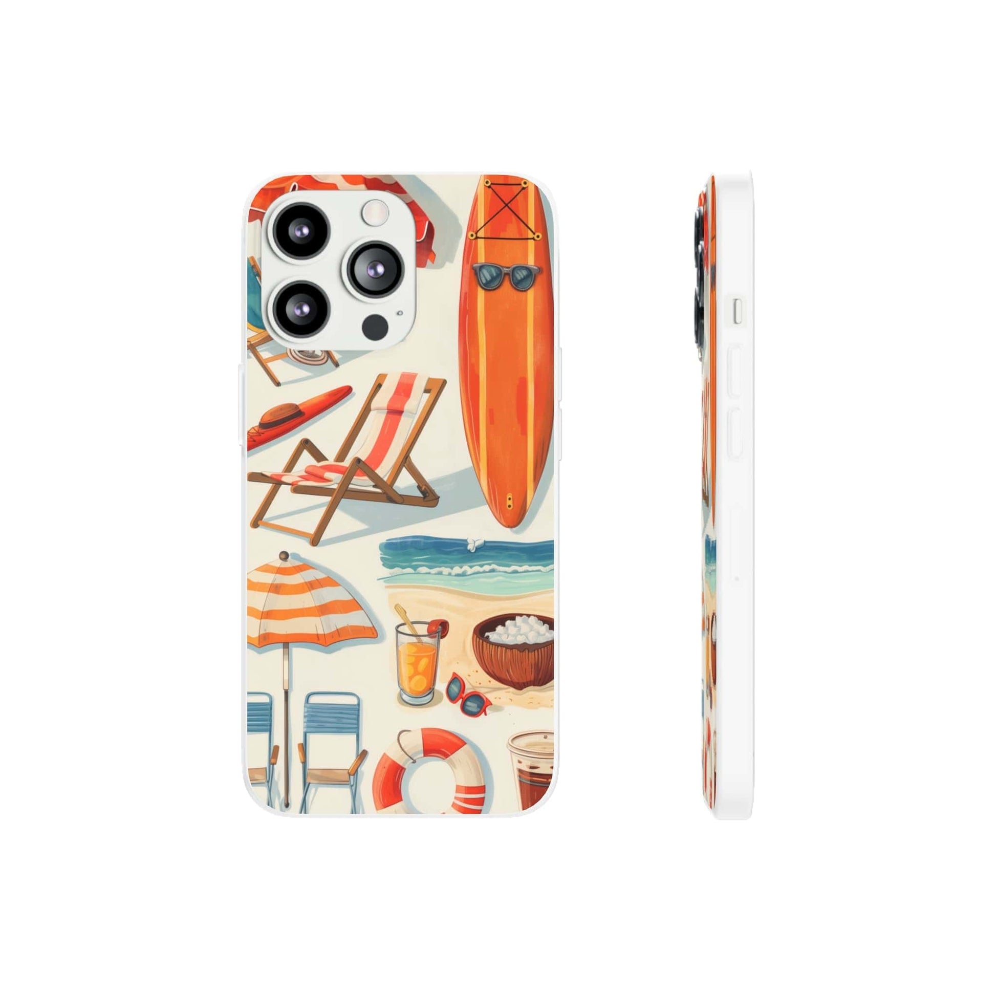 Printify Phone Case Clip Art Summer Vibes Flexi Cases