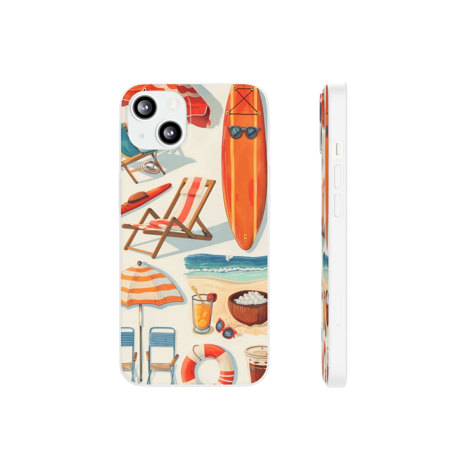 Printify Phone Case Clip Art Summer Vibes Flexi Cases