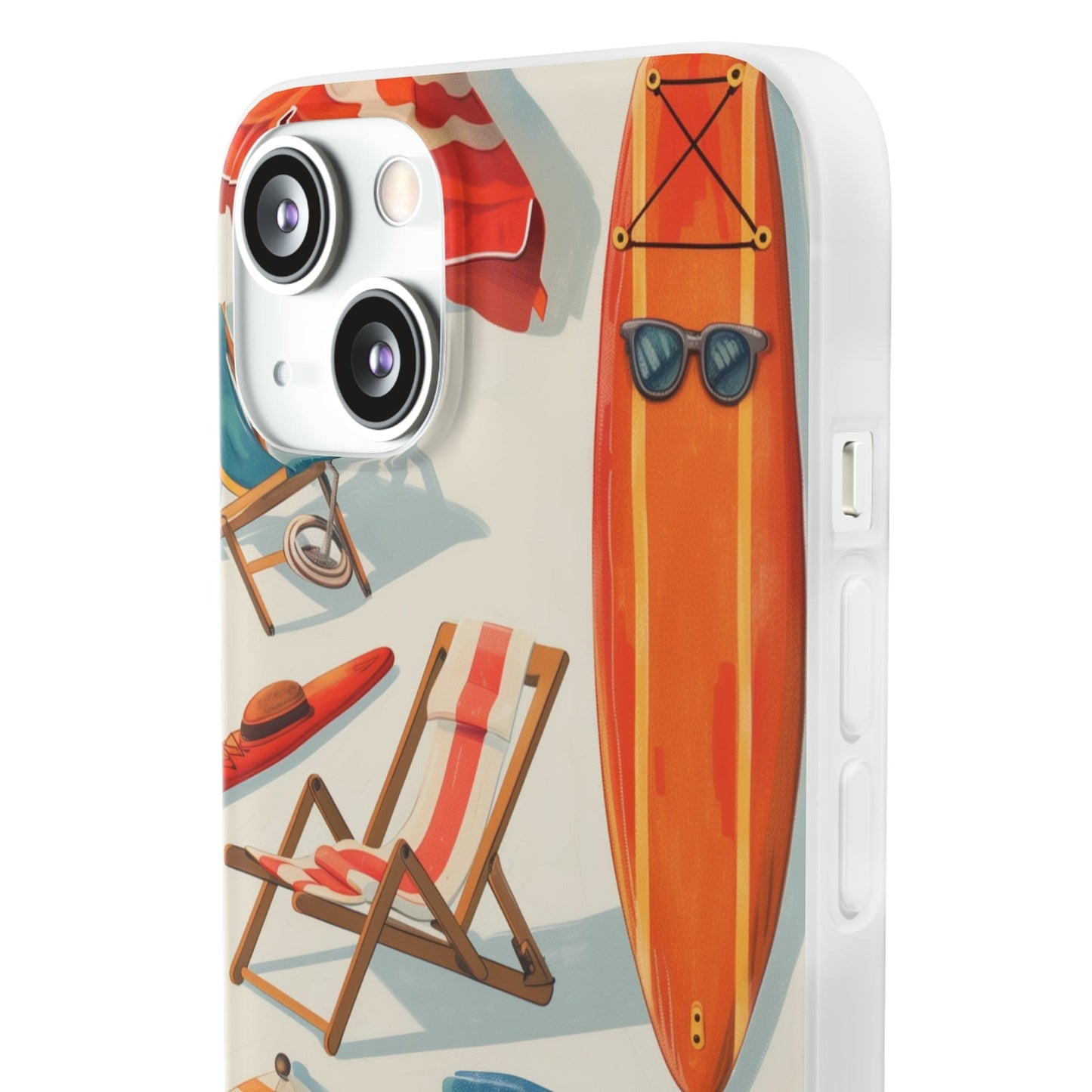 Printify Phone Case Clip Art Summer Vibes Flexi Cases