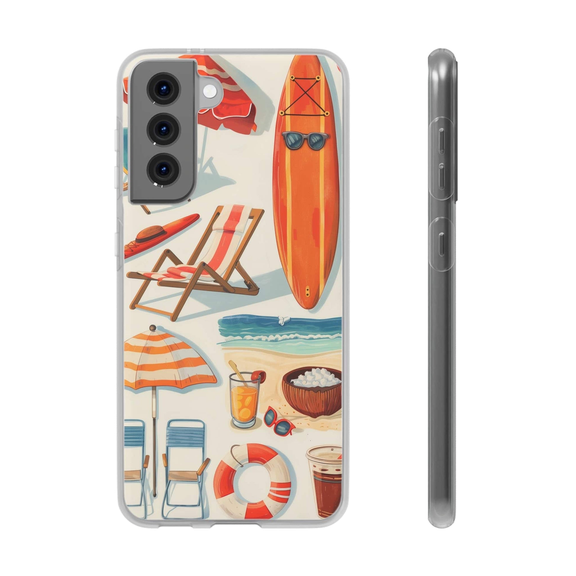 Printify Phone Case Clip Art Summer Vibes Flexi Cases