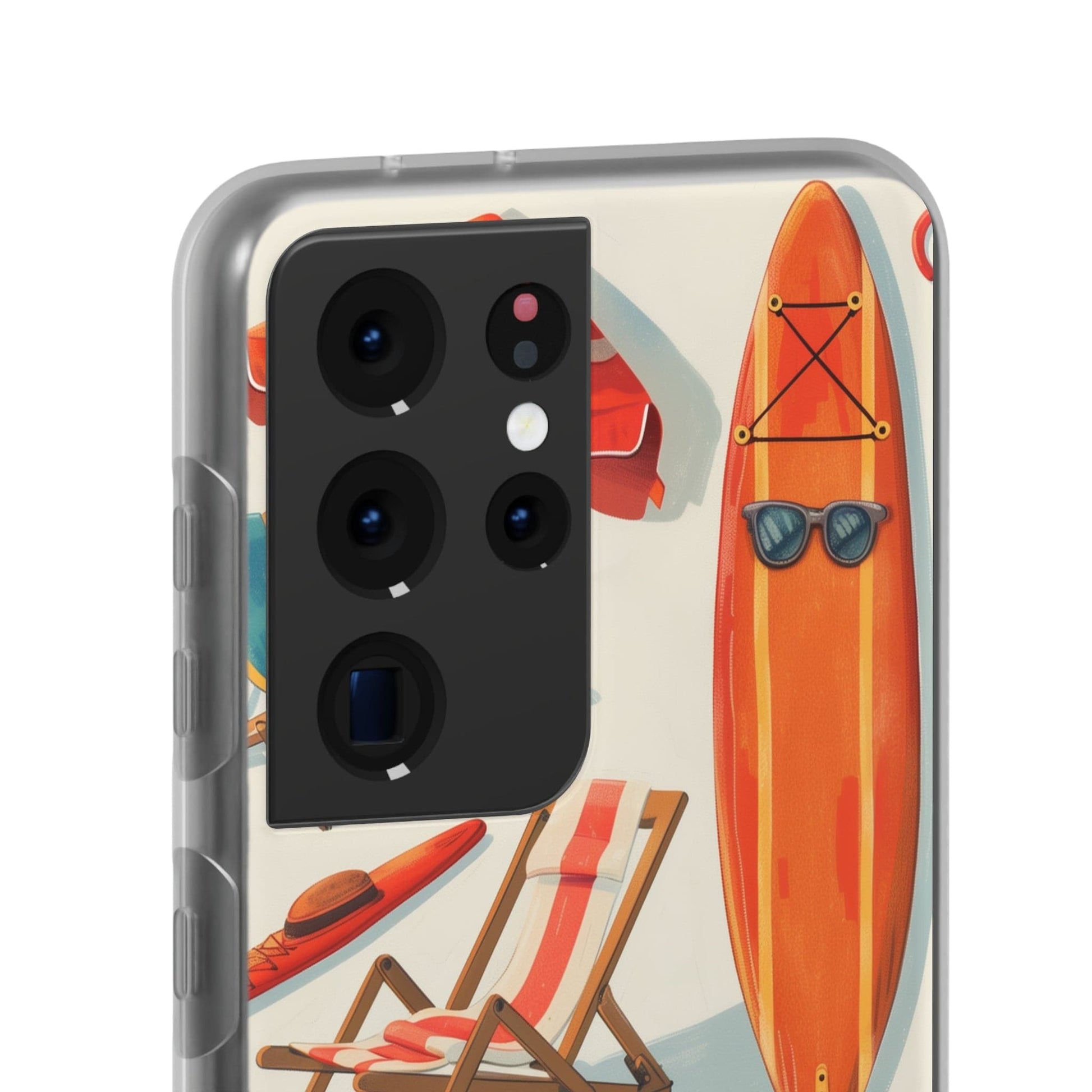 Printify Phone Case Clip Art Summer Vibes Flexi Cases