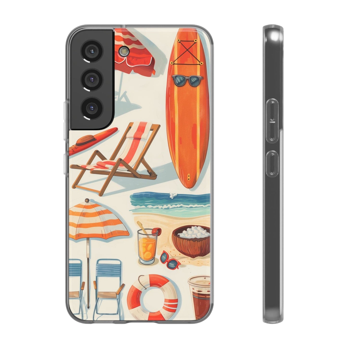 Printify Phone Case Clip Art Summer Vibes Flexi Cases