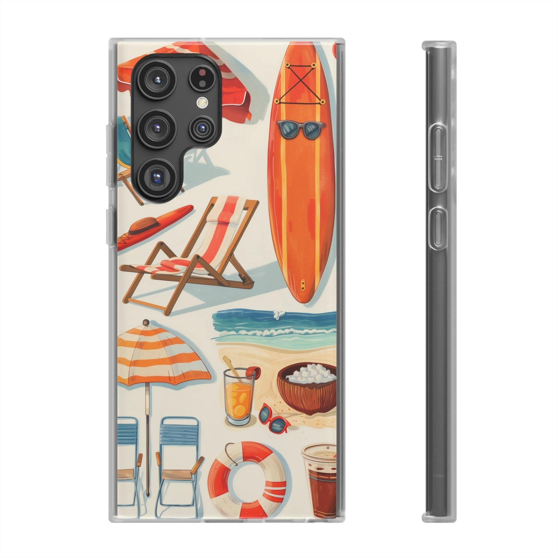 Printify Phone Case Clip Art Summer Vibes Flexi Cases