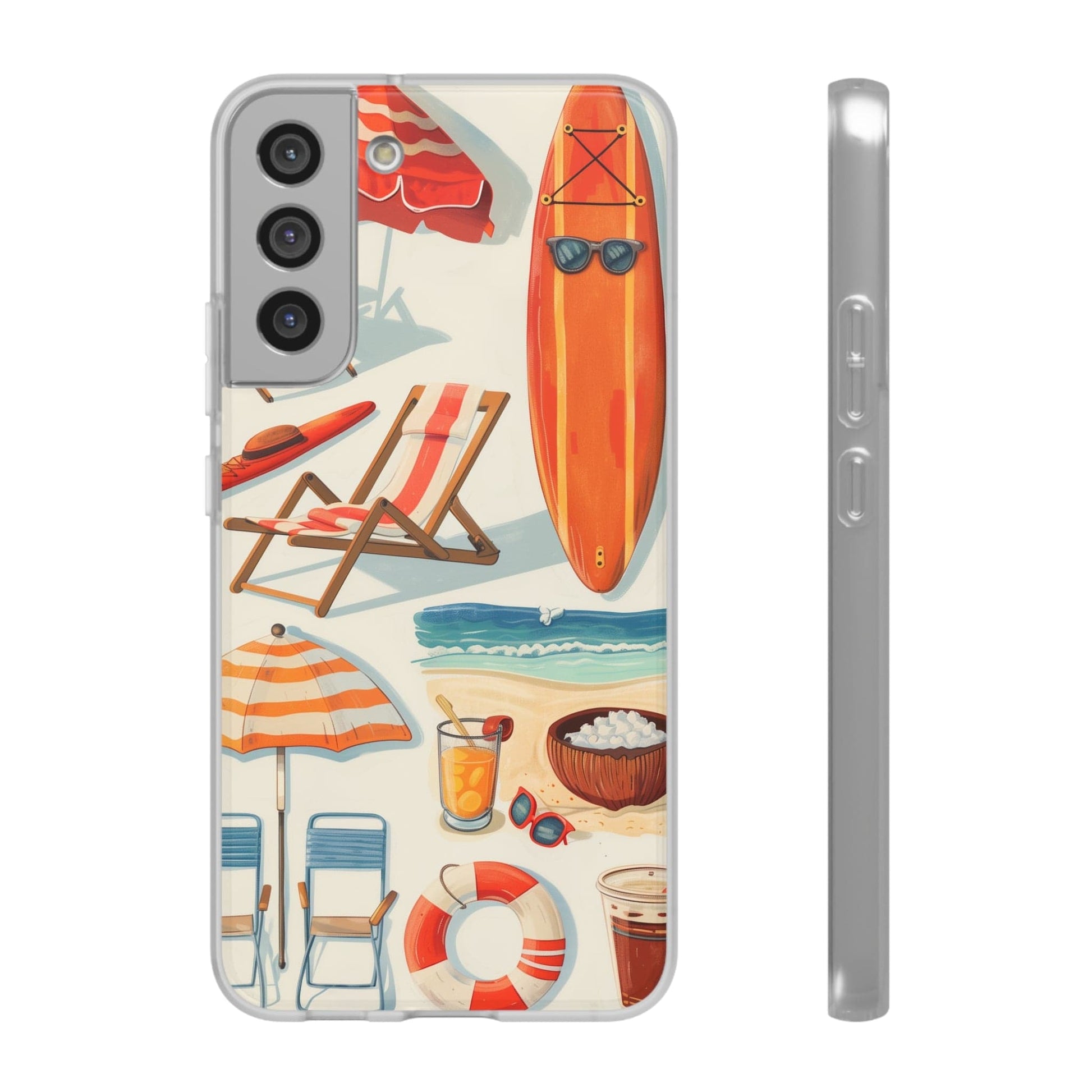 Printify Phone Case Clip Art Summer Vibes Flexi Cases