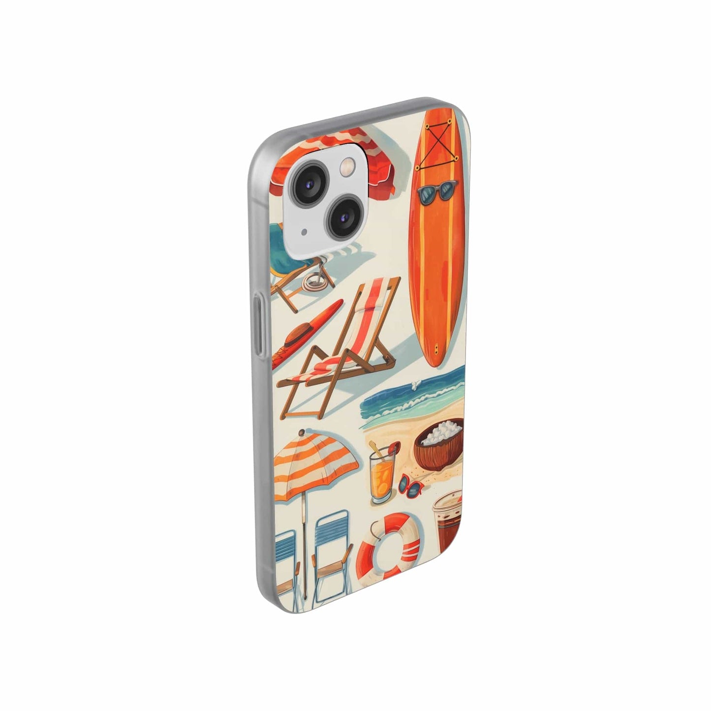 Printify Phone Case Clip Art Summer Vibes Flexi Cases