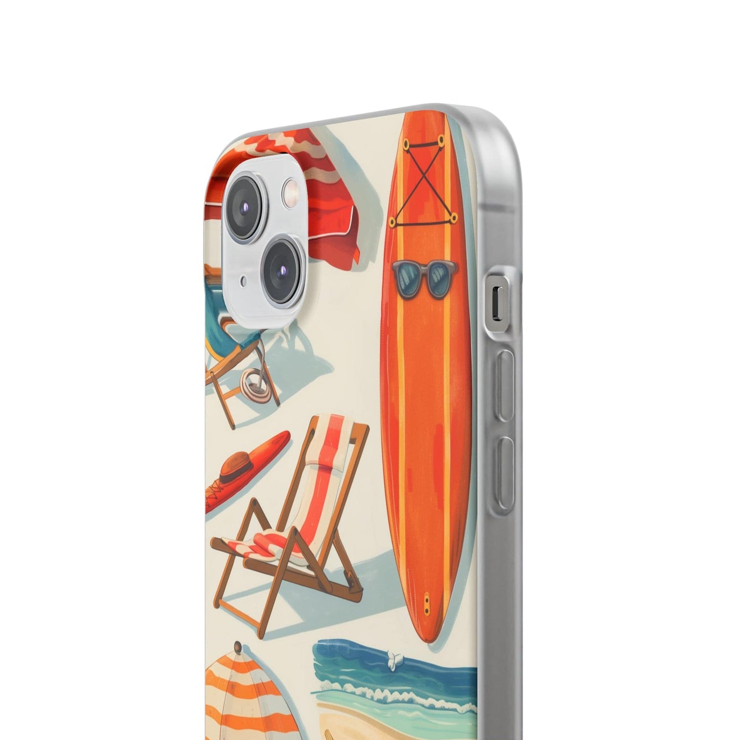 Printify Phone Case Clip Art Summer Vibes Flexi Cases