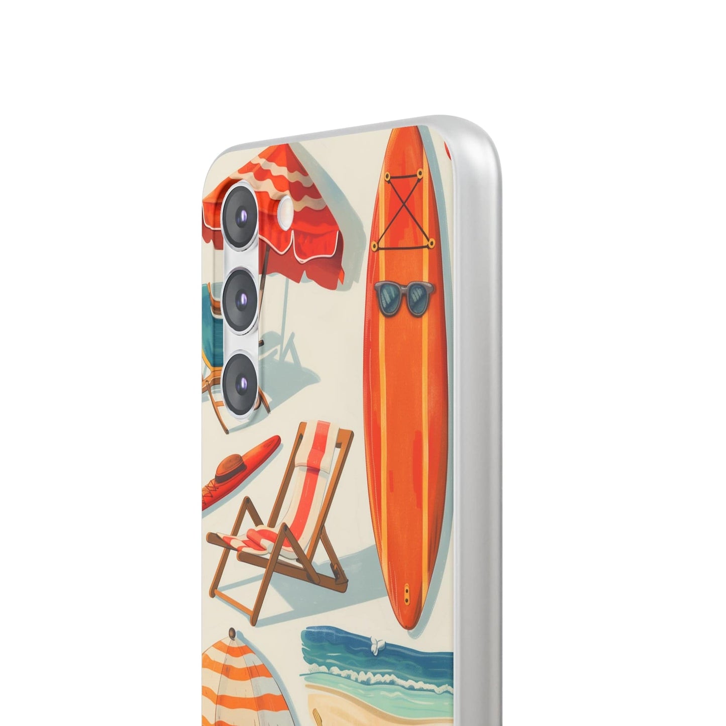 Printify Phone Case Clip Art Summer Vibes Flexi Cases