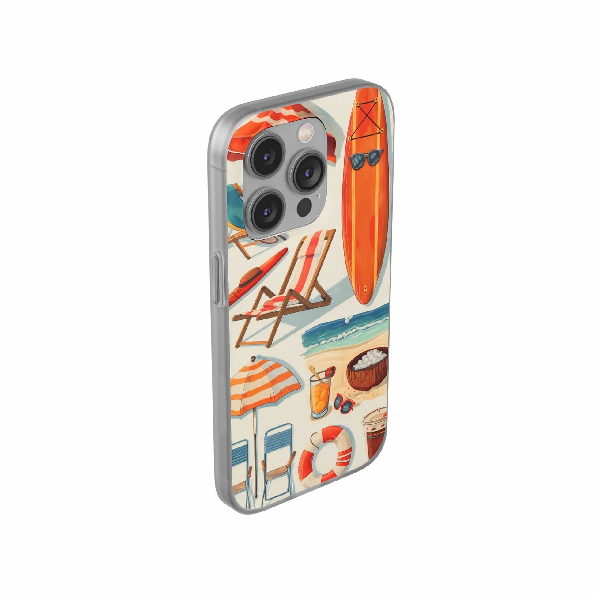 Printify Phone Case Clip Art Summer Vibes Flexi Cases