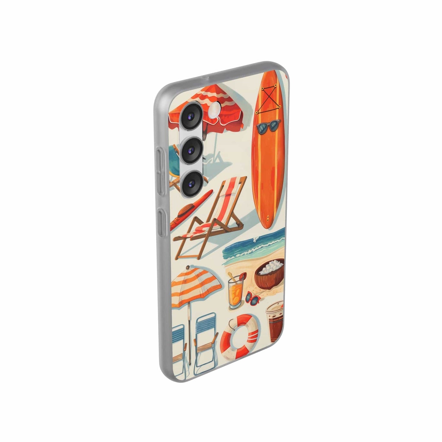 Printify Phone Case Clip Art Summer Vibes Flexi Cases