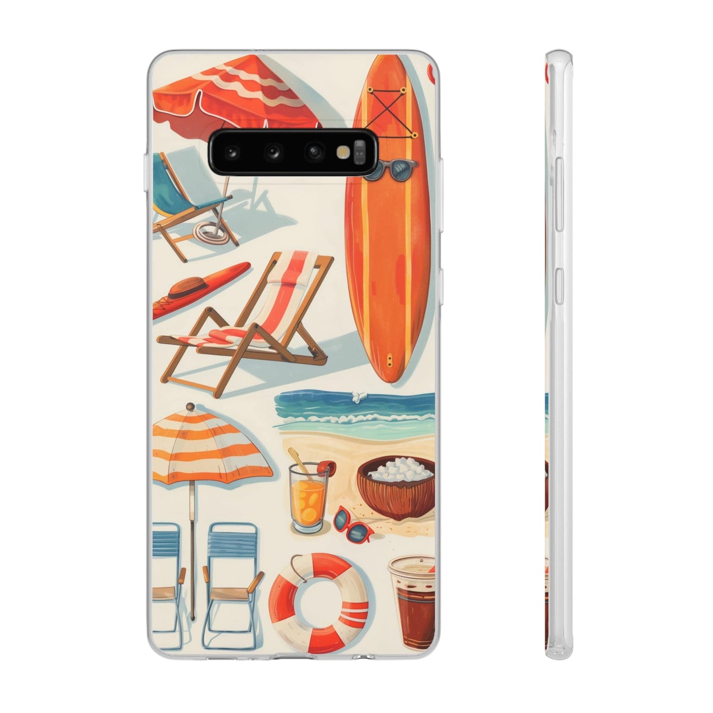 Printify Phone Case Clip Art Summer Vibes Flexi Cases